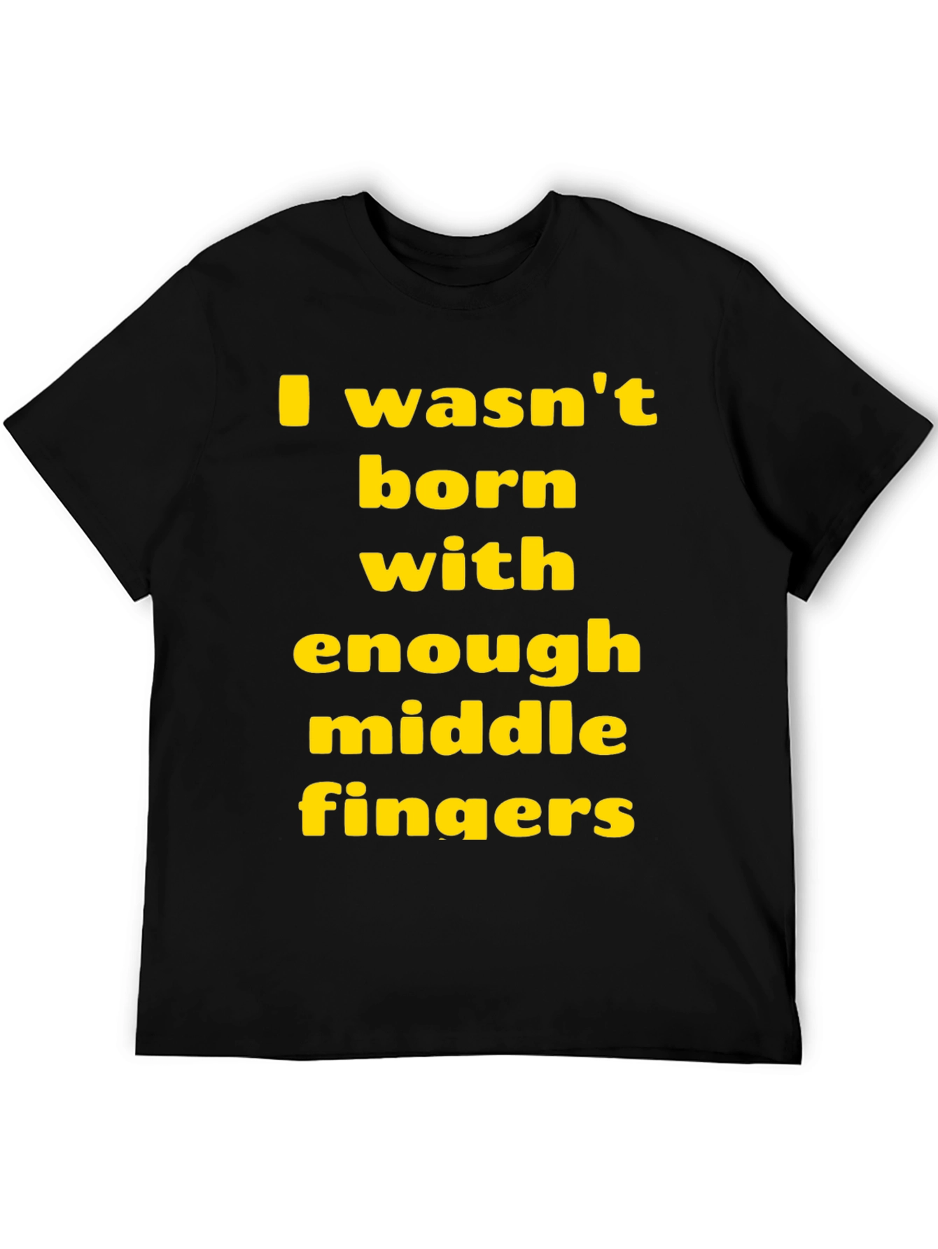 Black Funny Sarcastic T-Shirt: Middle Finger Graphic Tee view 5