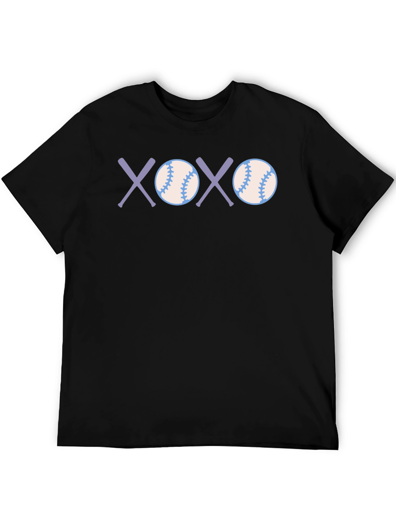 Black Baseball XOXO Graphic Tee - Soft Cotton Casual T-Shirt view 5