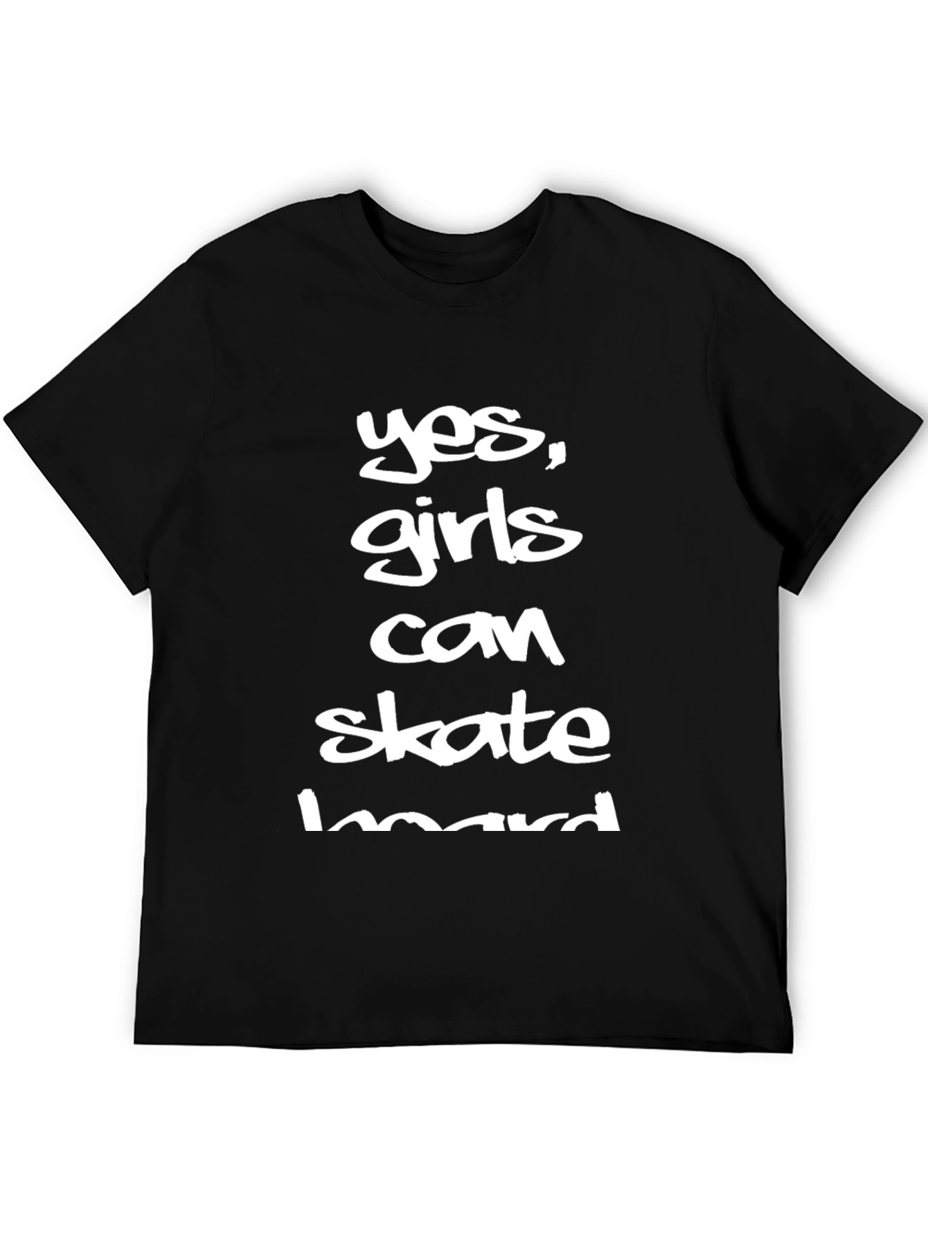 Yes, Girls Can Skateboard T-Shirt - Black - 5