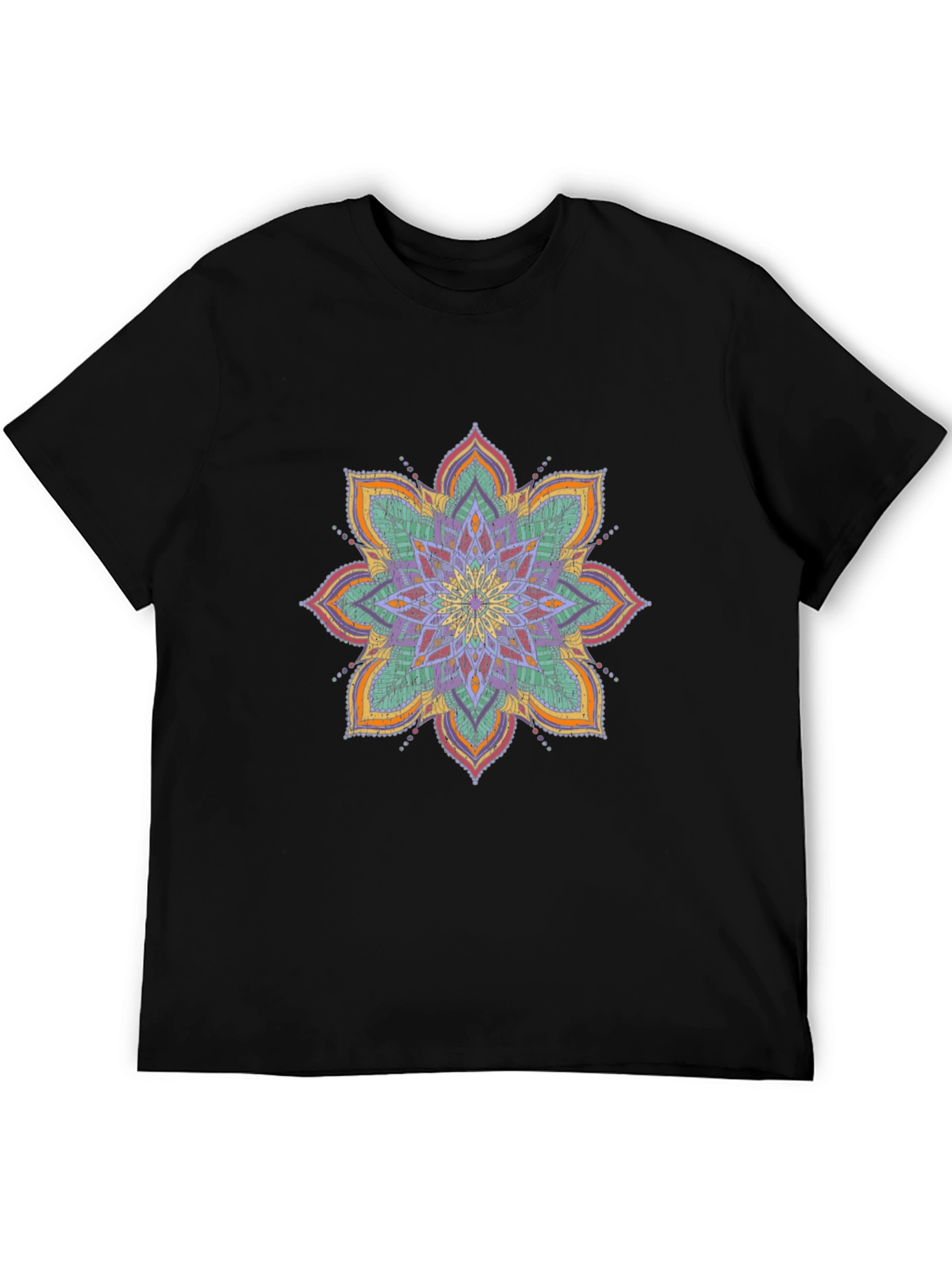 Black Mandala Graphic Print Black T-Shirt view 5