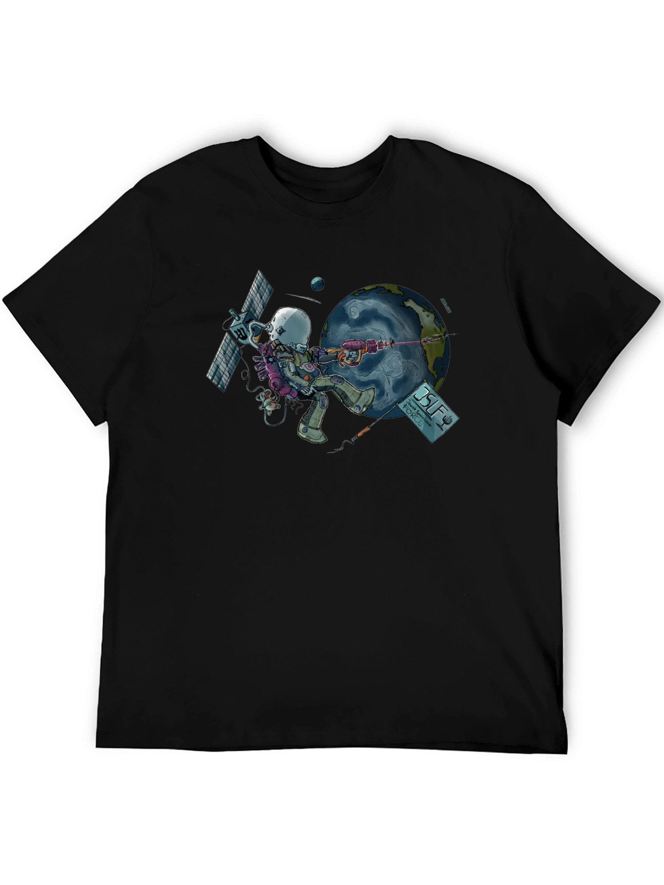 Black Cosmic Assault Graphic T-Shirt view 5