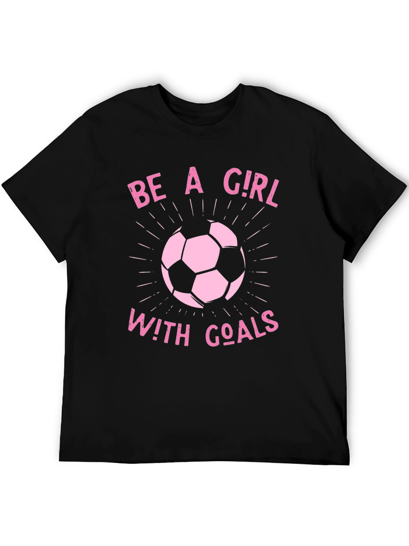 Black Girl With Goals Soccer T-Shirt - Black view 5