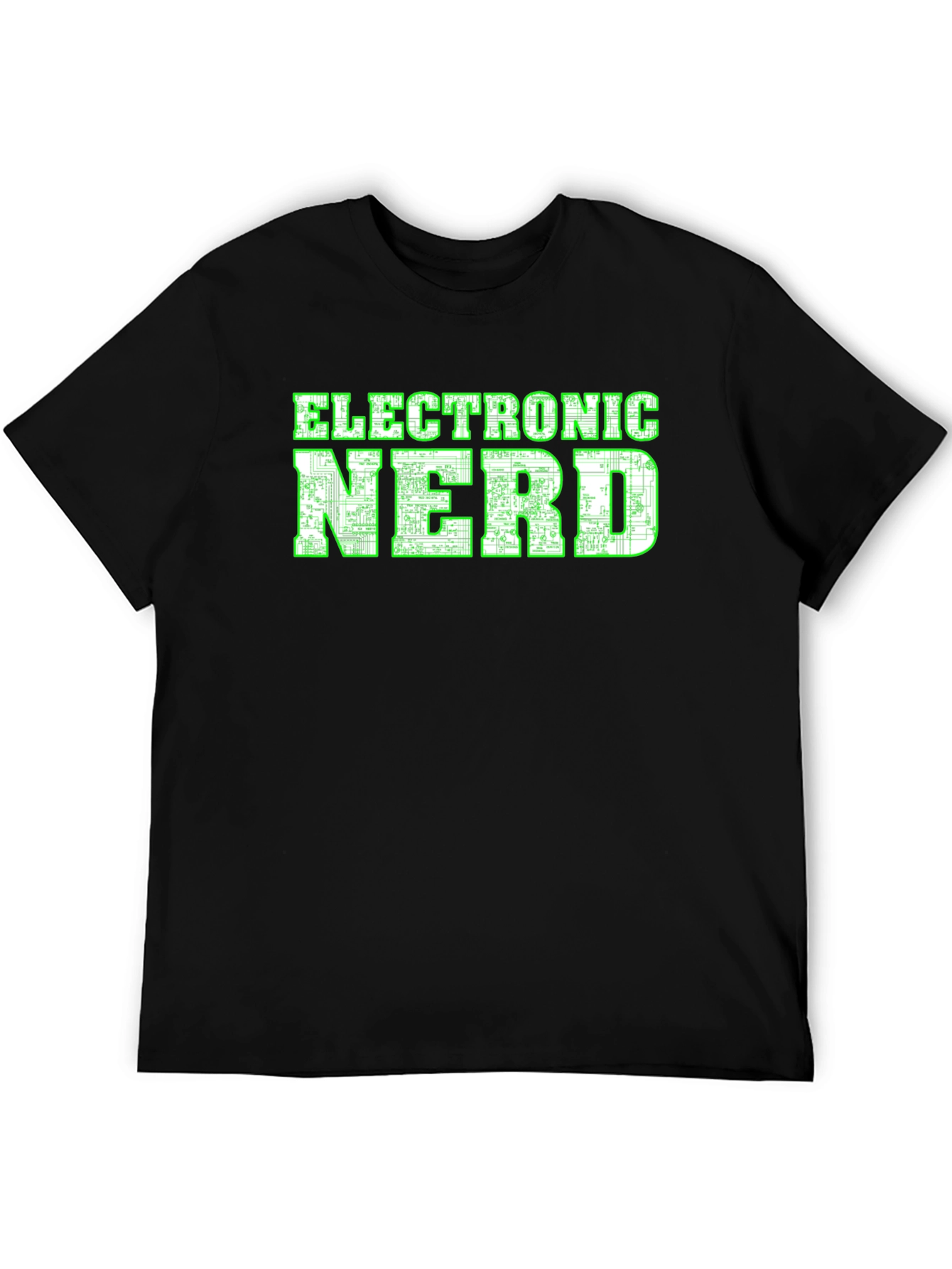 Black Electronic Nerd Graphic T-Shirt - Black view 5