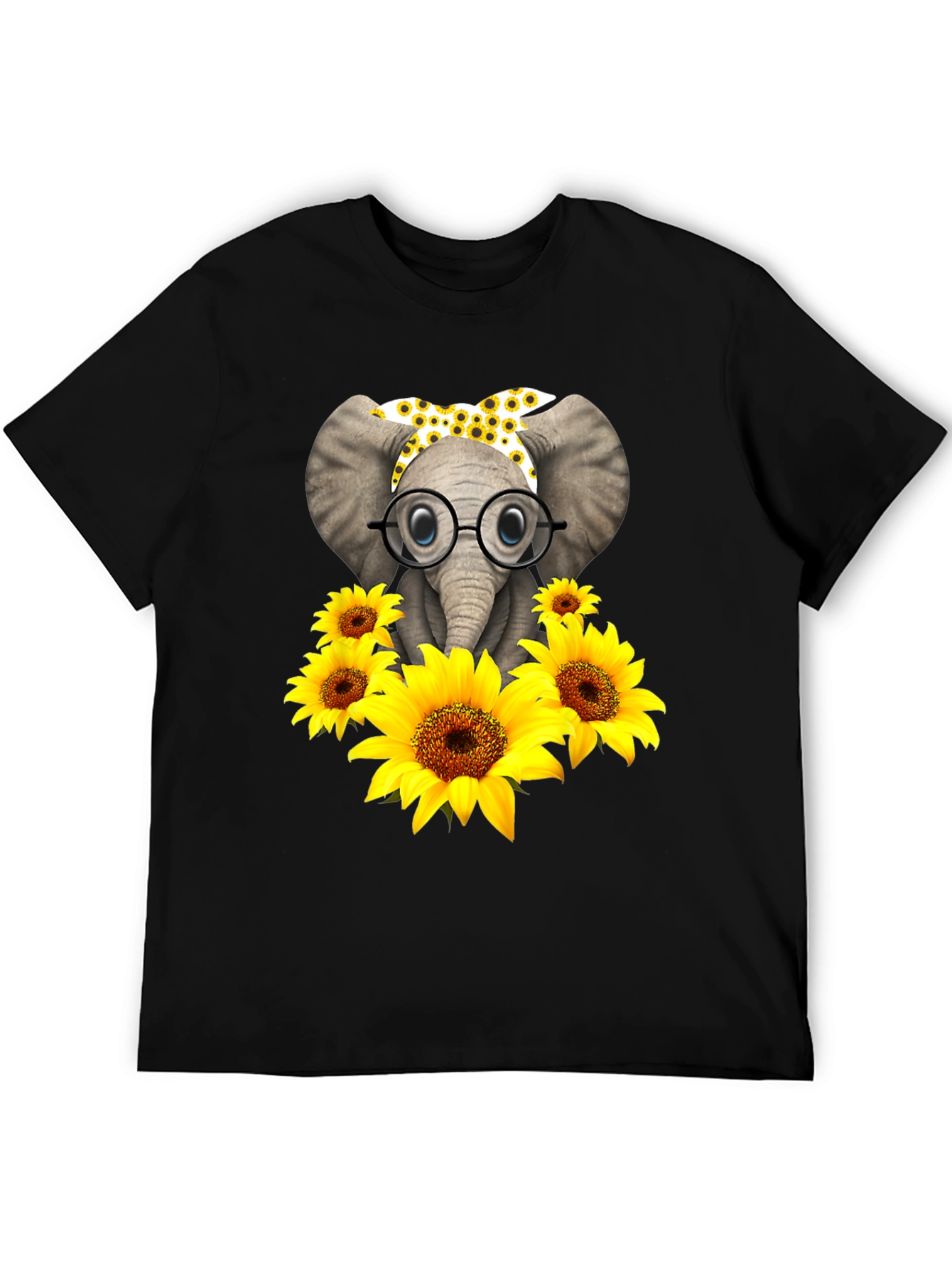 Black Elephant Sunflower Graphic Tee view 5
