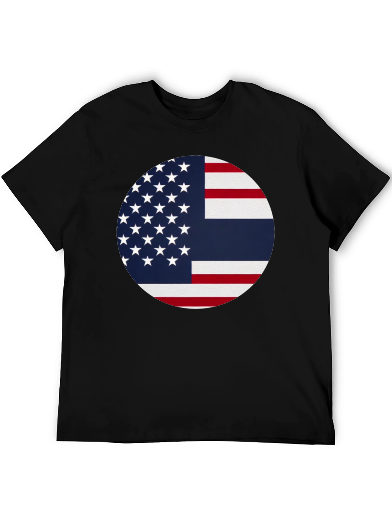 Black USA & Thailand Flag Graphic Tee - Stylish Fusion T-Shirt view 5