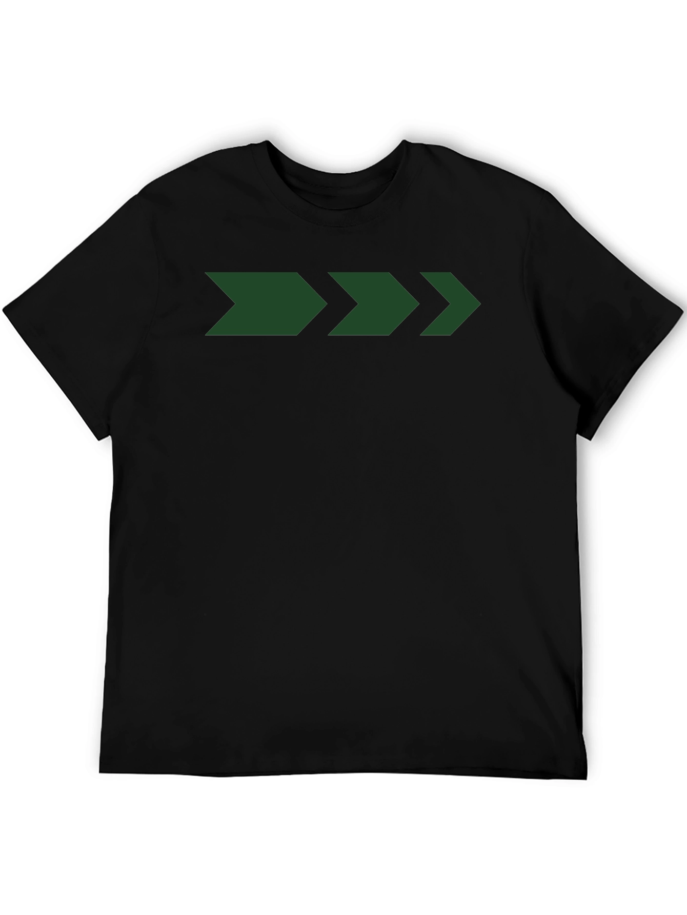 Men's Black T-Shirt with Green Arrow Graphic - 5