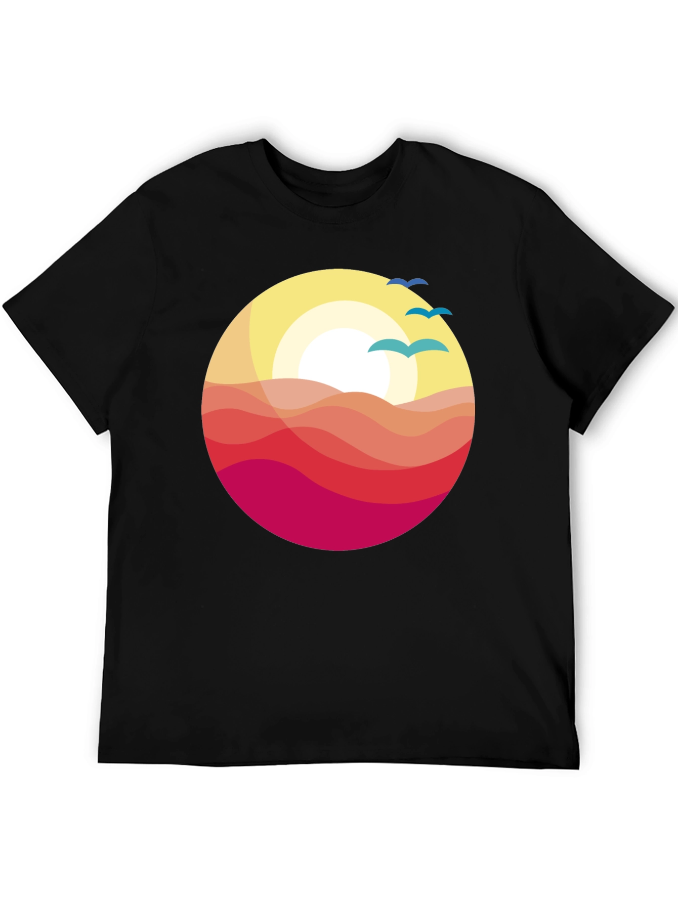 Black Sunset Waves Graphic Tee - Stylish Comfort view 5