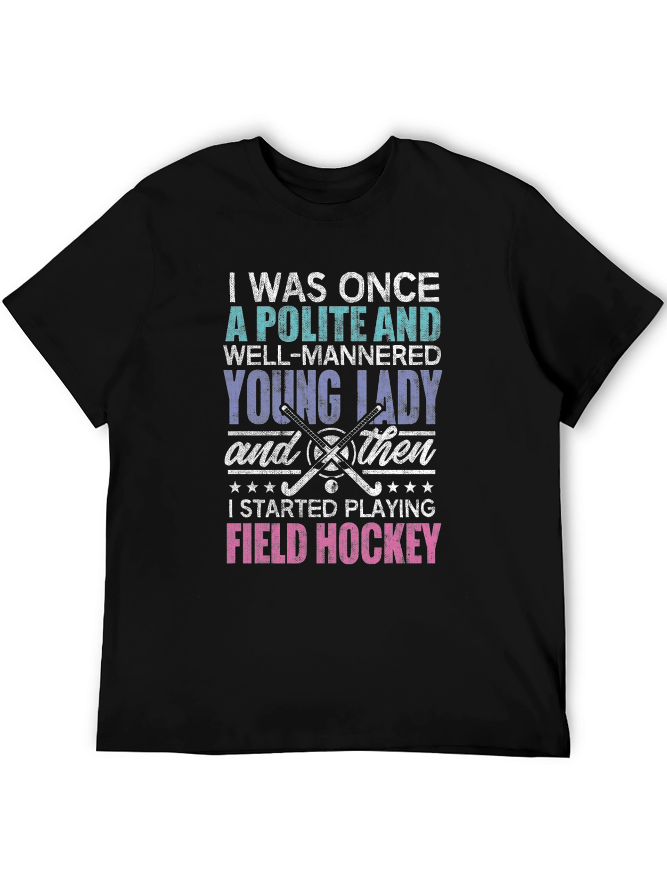 Black Polite Lady Field Hockey T-Shirt view 5