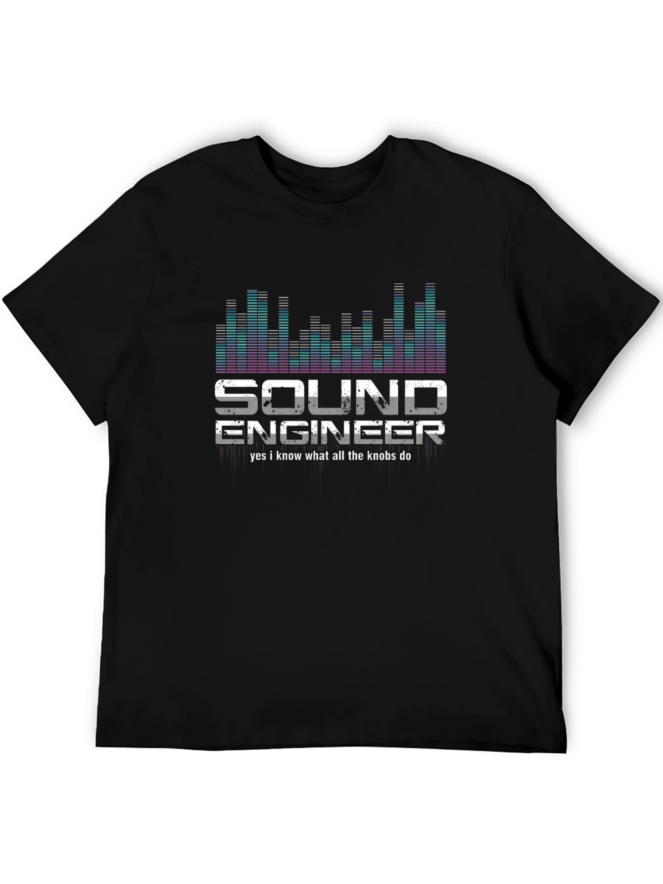 Black Sound Engineer T-Shirt: Yes I Know What All the Knobs Do! view 5