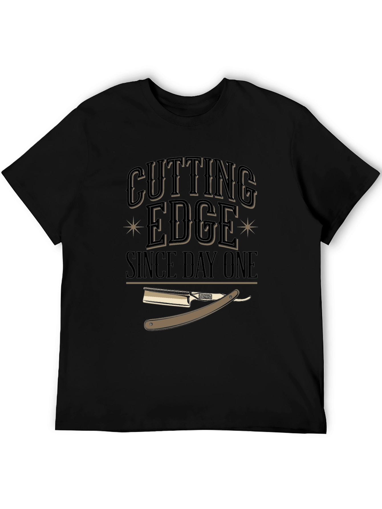 Black Cutting Edge Barber Style Black T-Shirt view 5