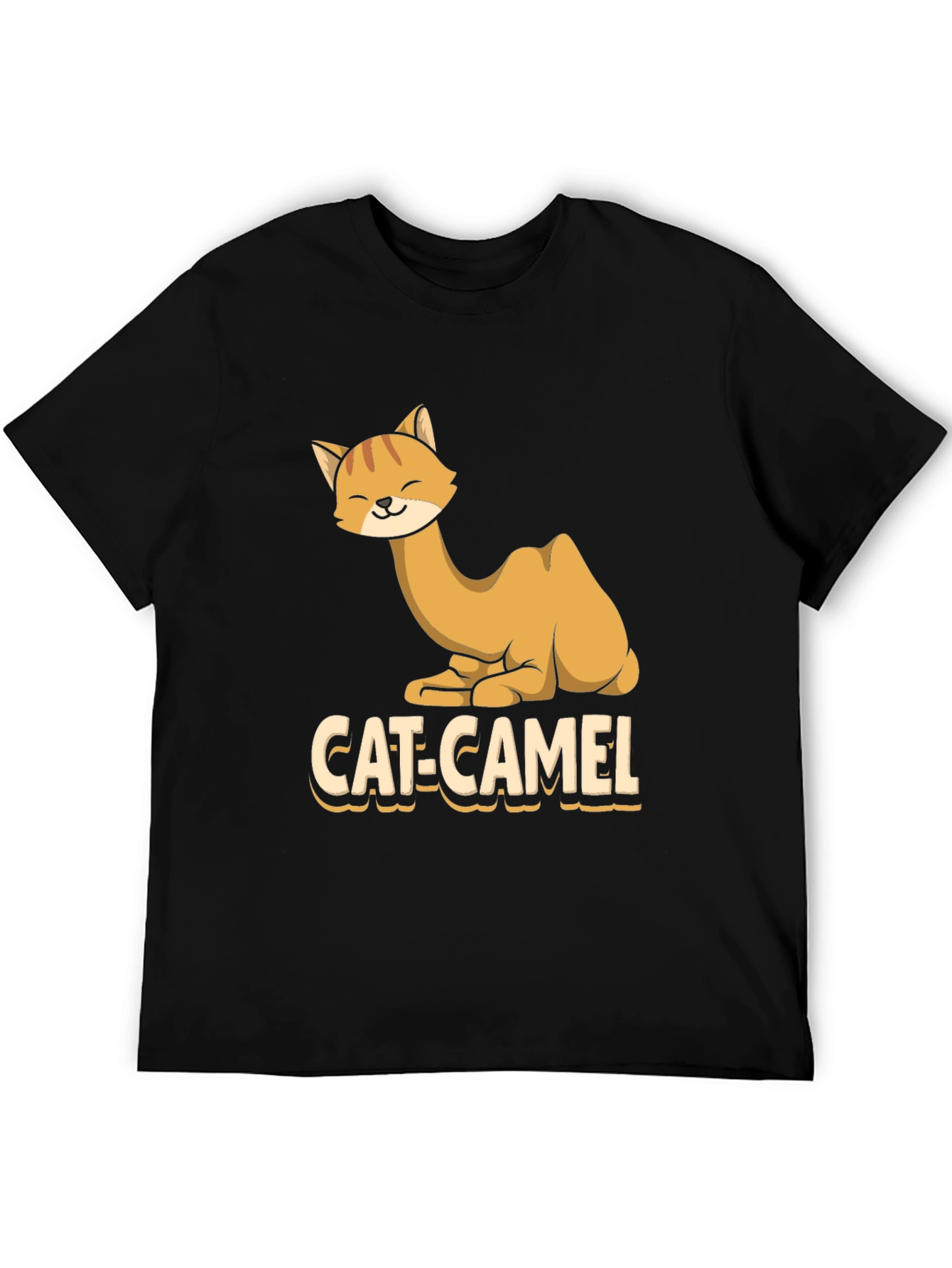 Black Cat-Camel Graphic T-Shirt - Humorous Animal Tee view 5