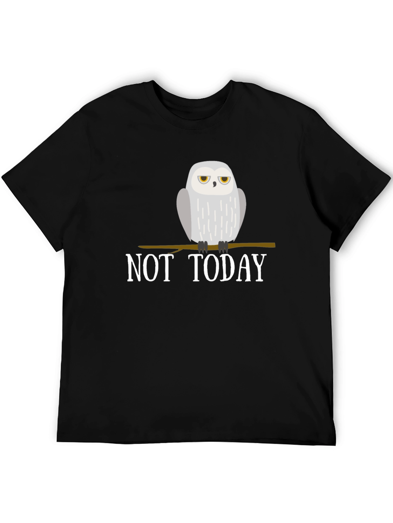 Black Not Today Owl Graphic Tee - Black Cotton T-Shirt view 5