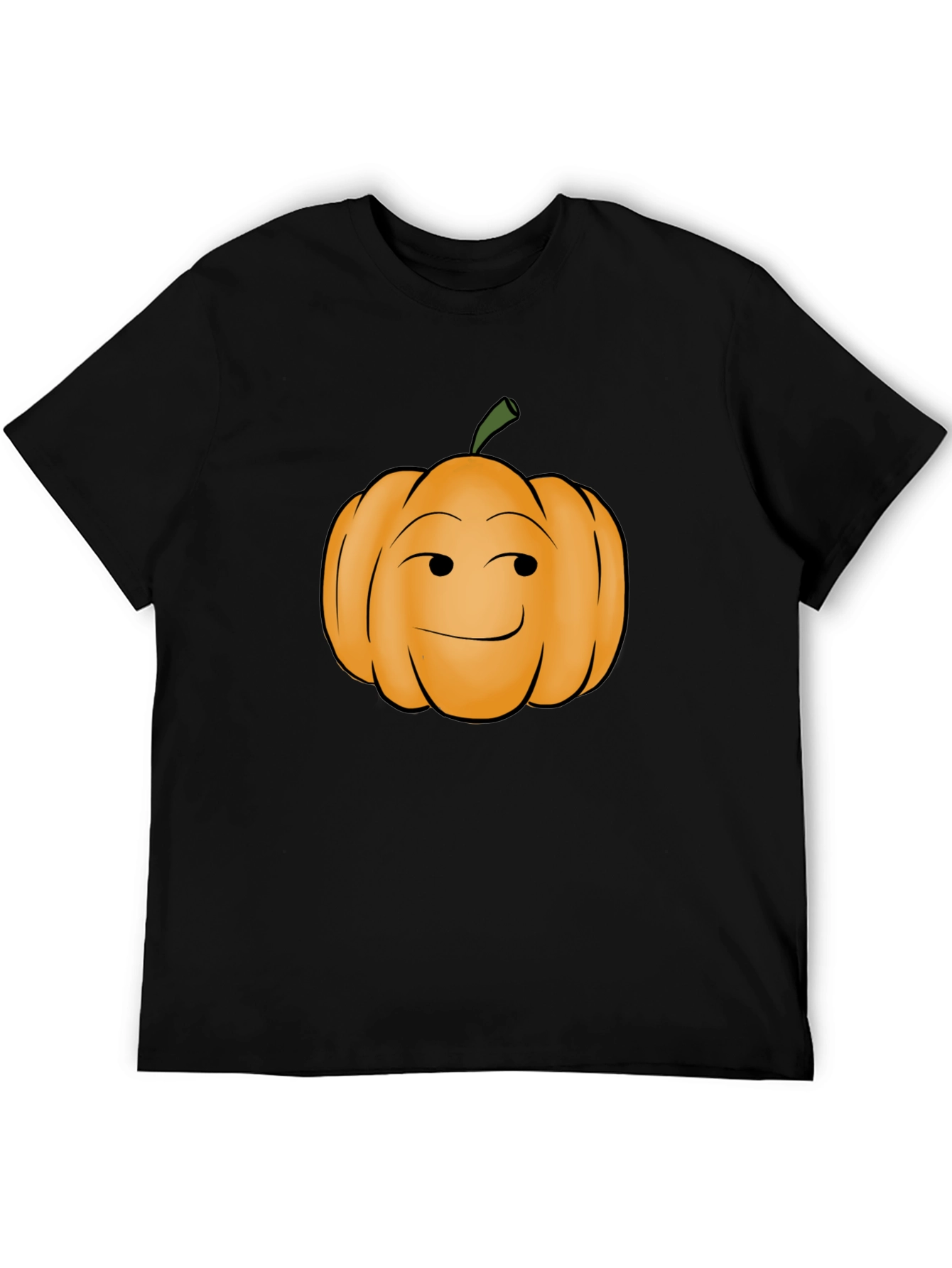 Black Smirking Pumpkin Graphic Tee - Black Cotton T-Shirt view 5