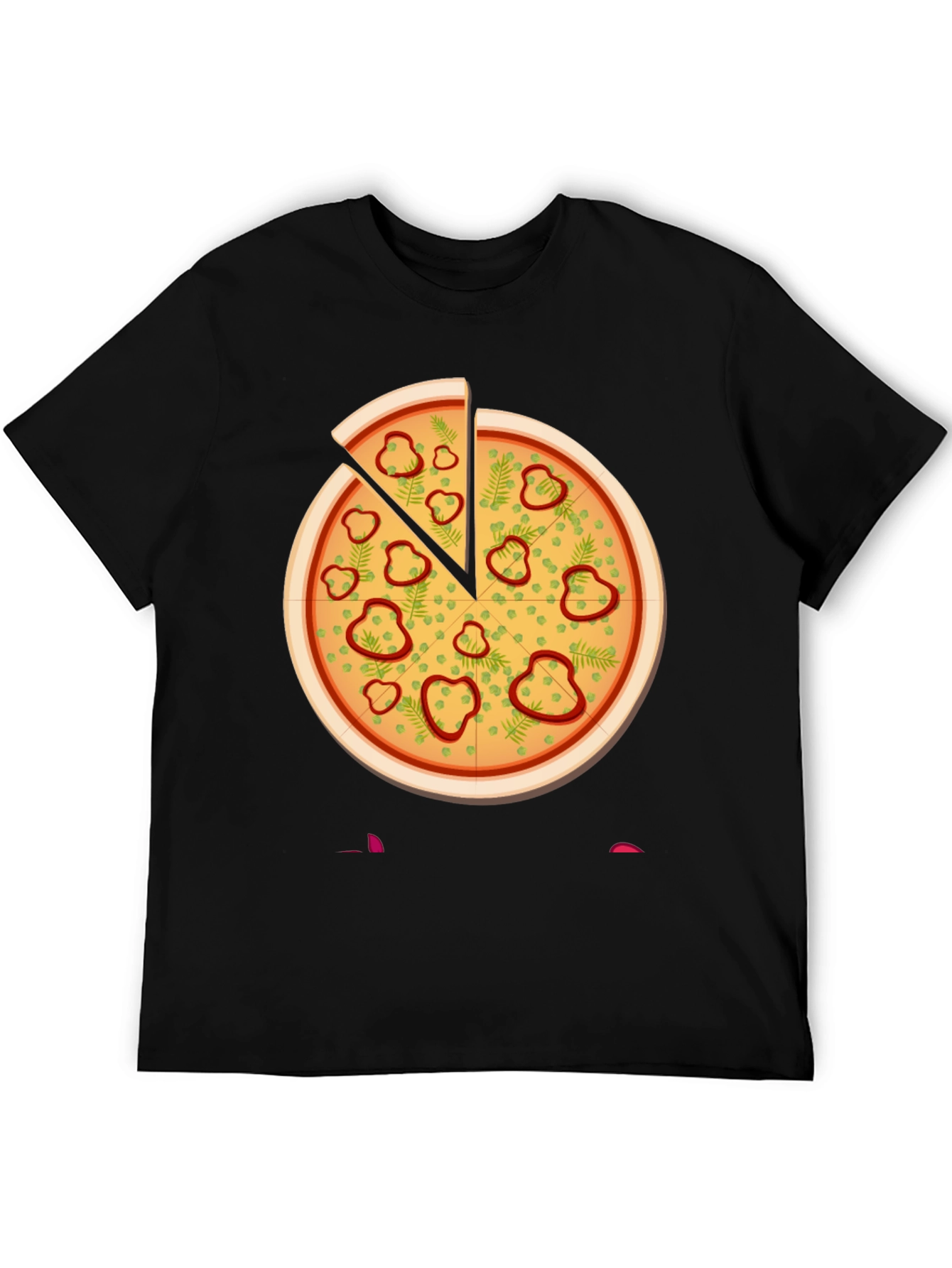 Black Pizza Graphic Tee - Unisex Crew Neck view 5