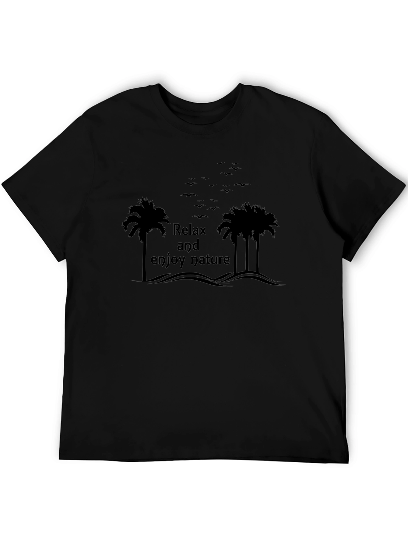 Black Relax & Enjoy Nature Black T-Shirt view 5