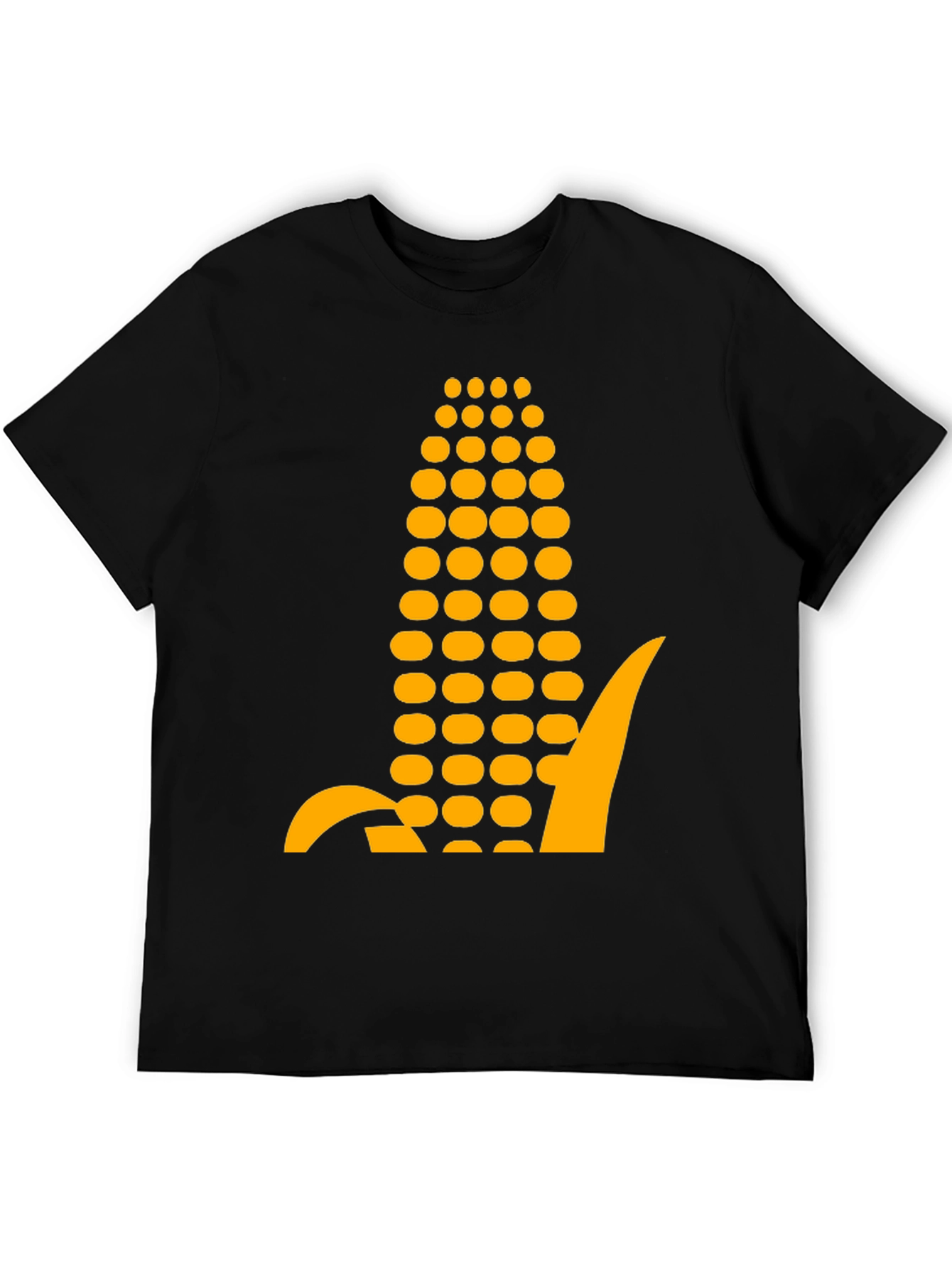 Black Corn Graphic Tee - Black Cotton T-Shirt view 5