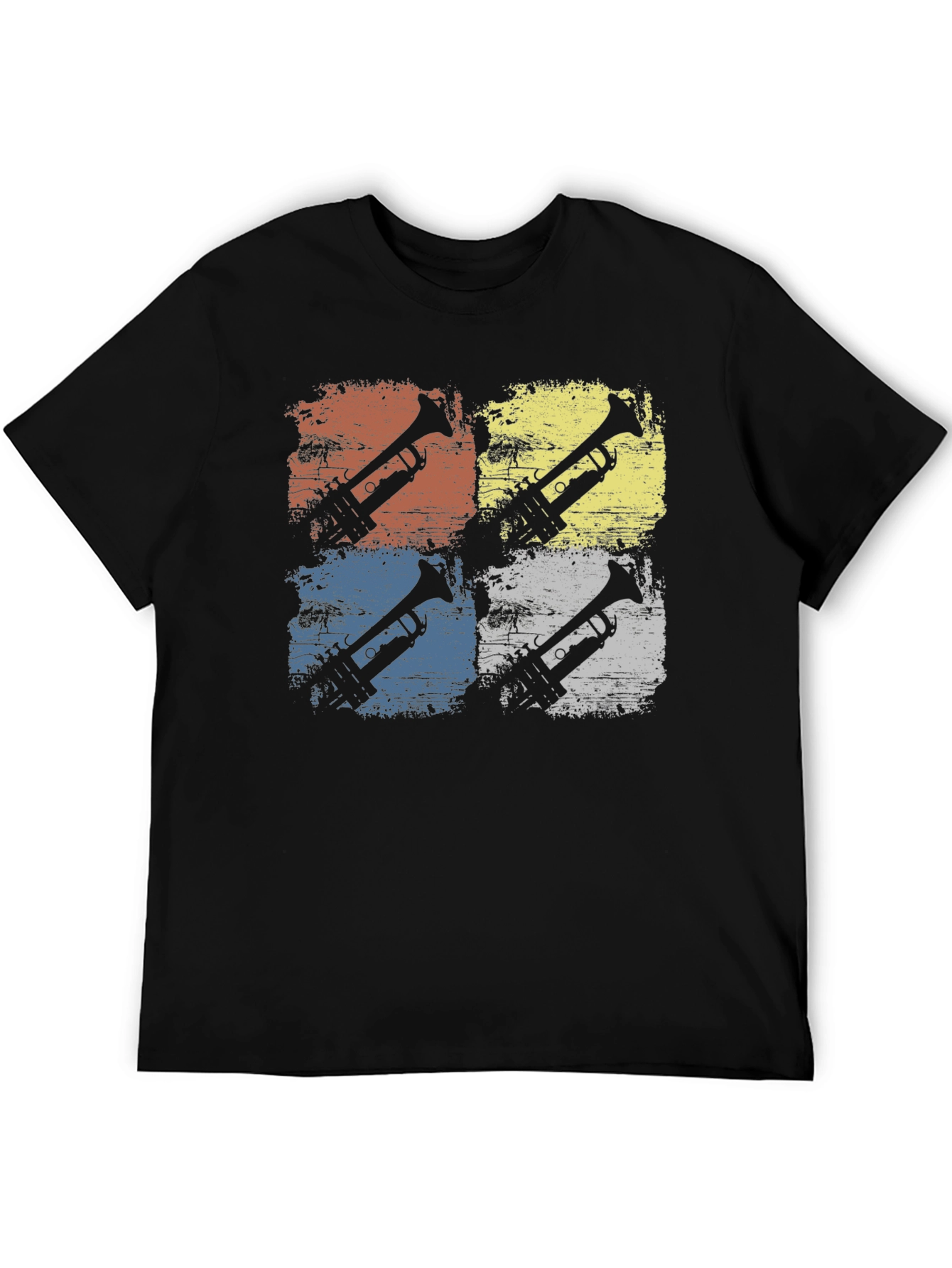 Black Retro Trumpet Pop Art Graphic Tee view 5