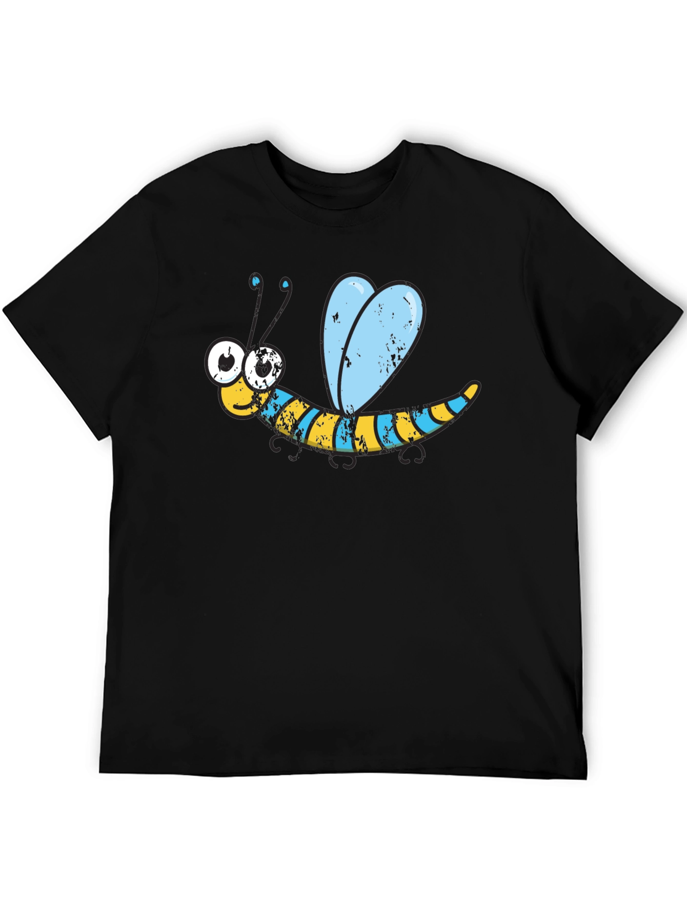 Black Cartoon Bee Graphic Tee - Black view 5