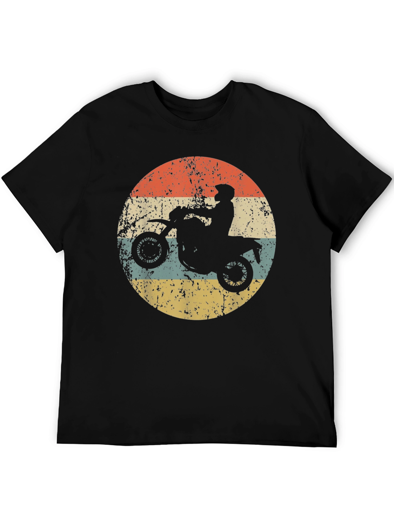 Black Retro Motorcycle Rider Graphic Tee - Black view 5