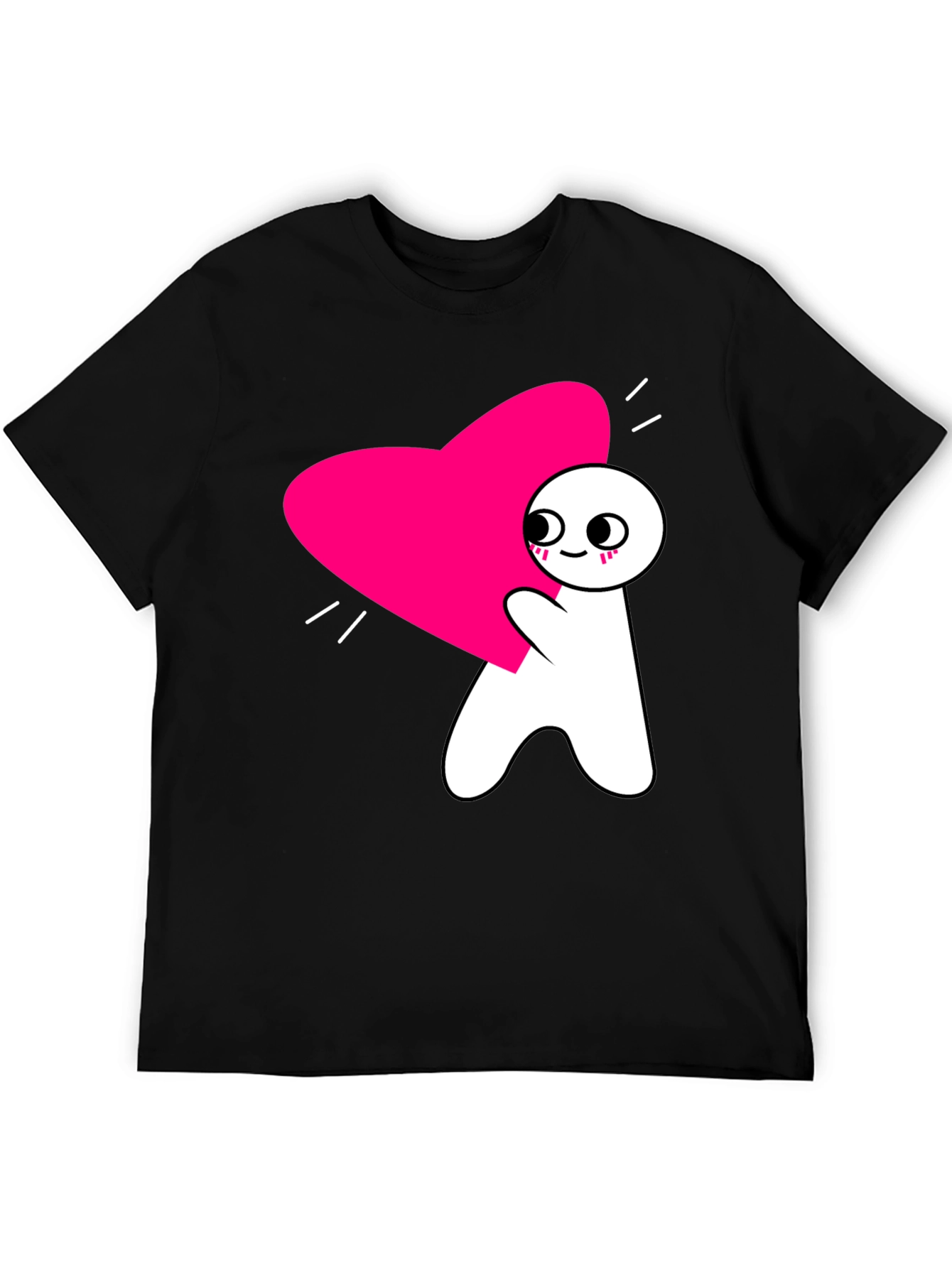 Black Heart Hug T-Shirt - Graphic Tee view 5