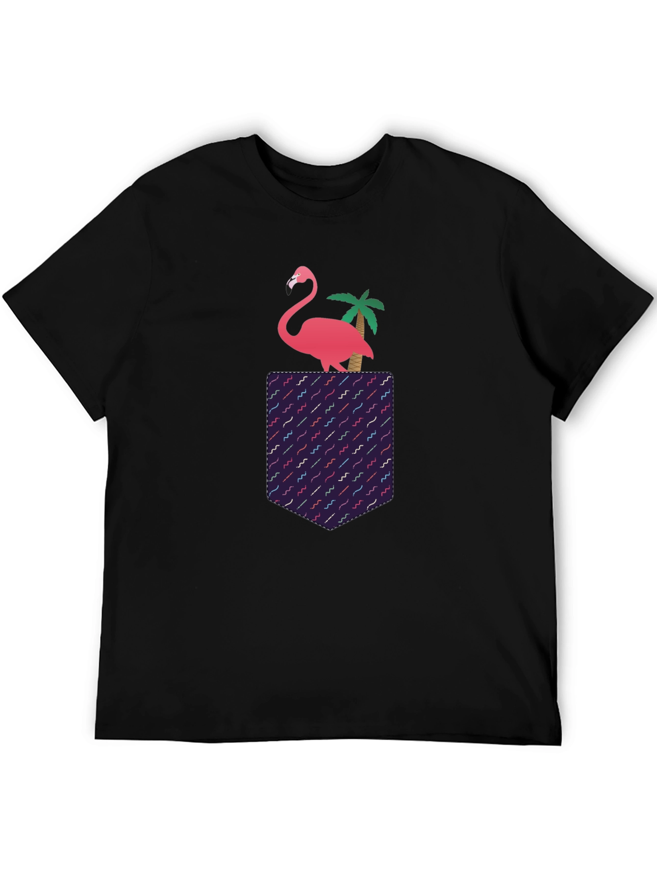 Black Flamingo Pocket T-Shirt view 5