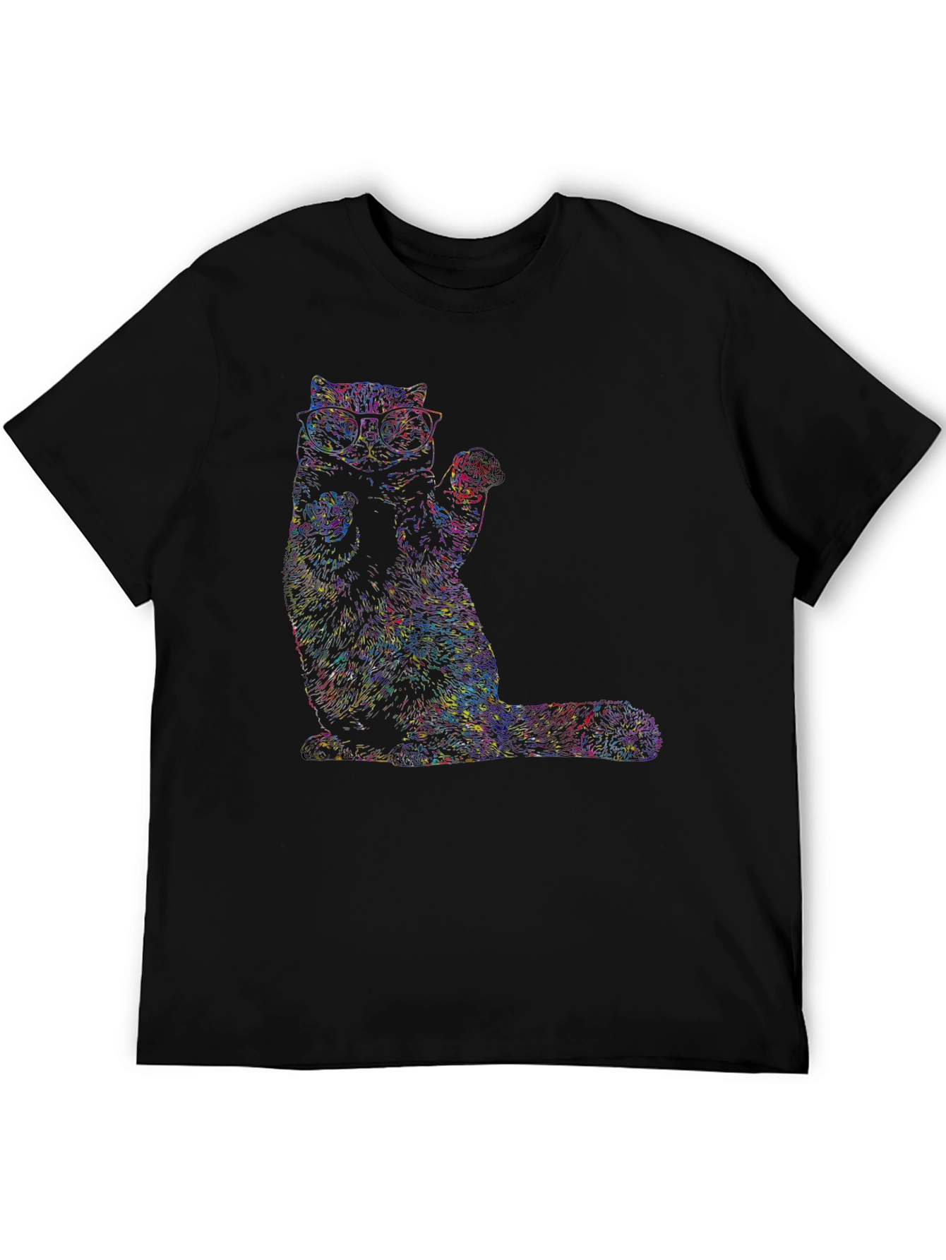 Black Cool Cat Graphic T-Shirt - Black view 5