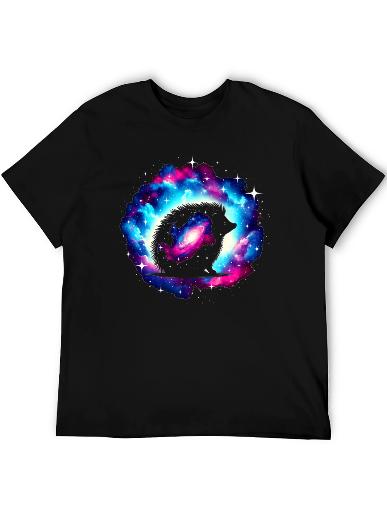 Black Galaxy Hedgehog Black T-Shirt view 5