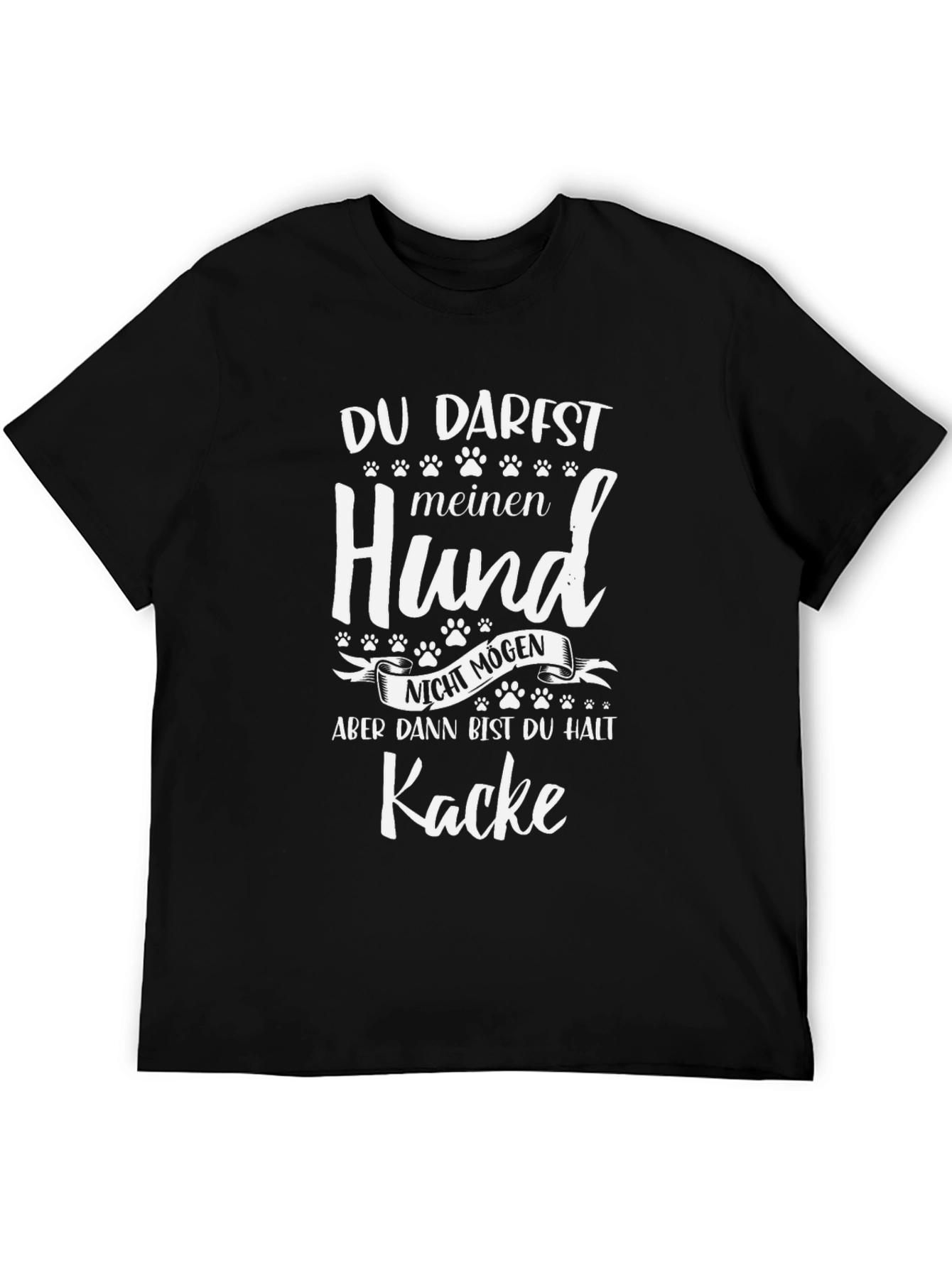 Black Dog Lover Novelty T-Shirt - 'Du Darfst Meinen Hund' view 5