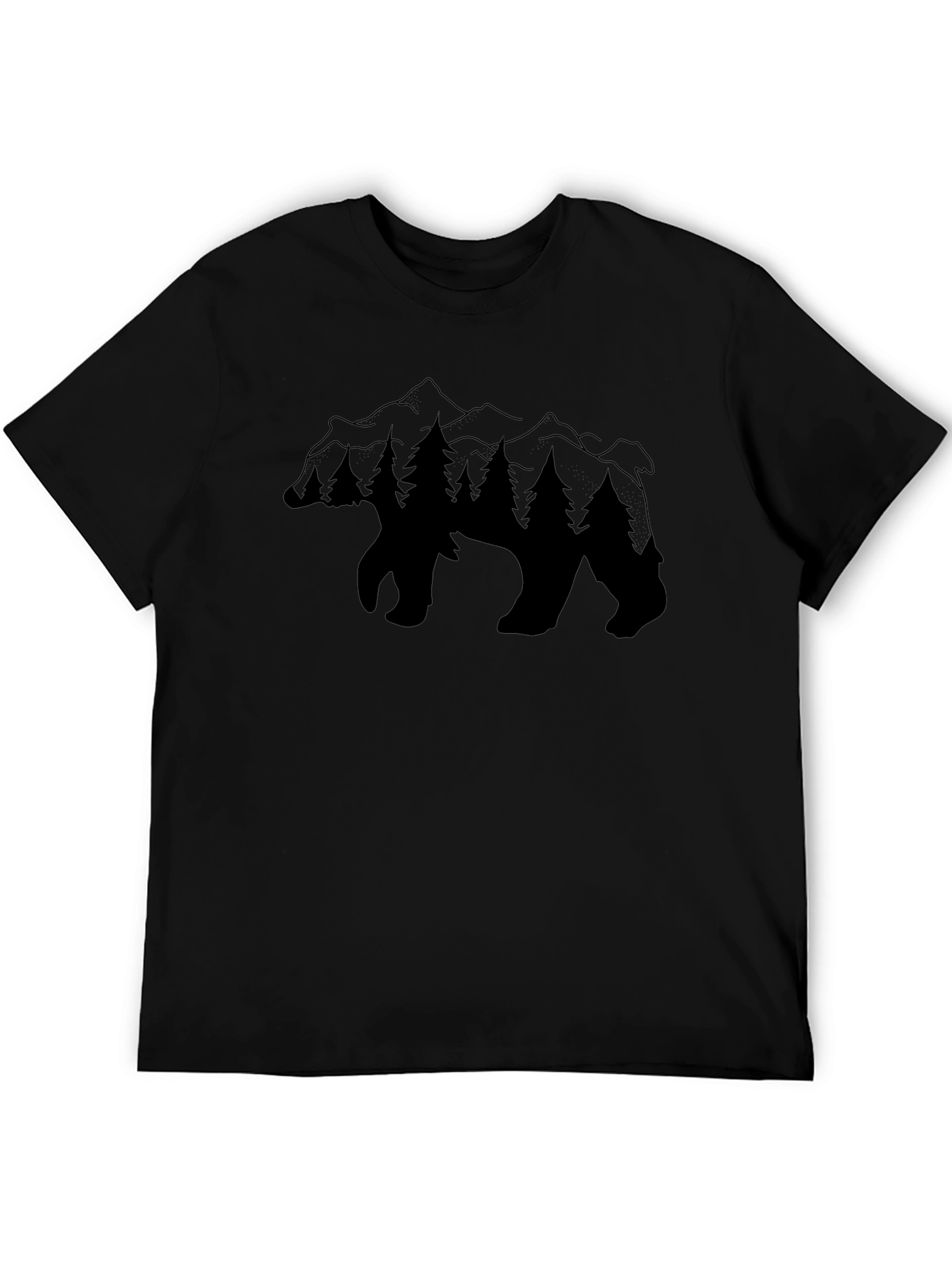 Black Nature Bear Graphic Tee - Black Unisex T-Shirt view 5