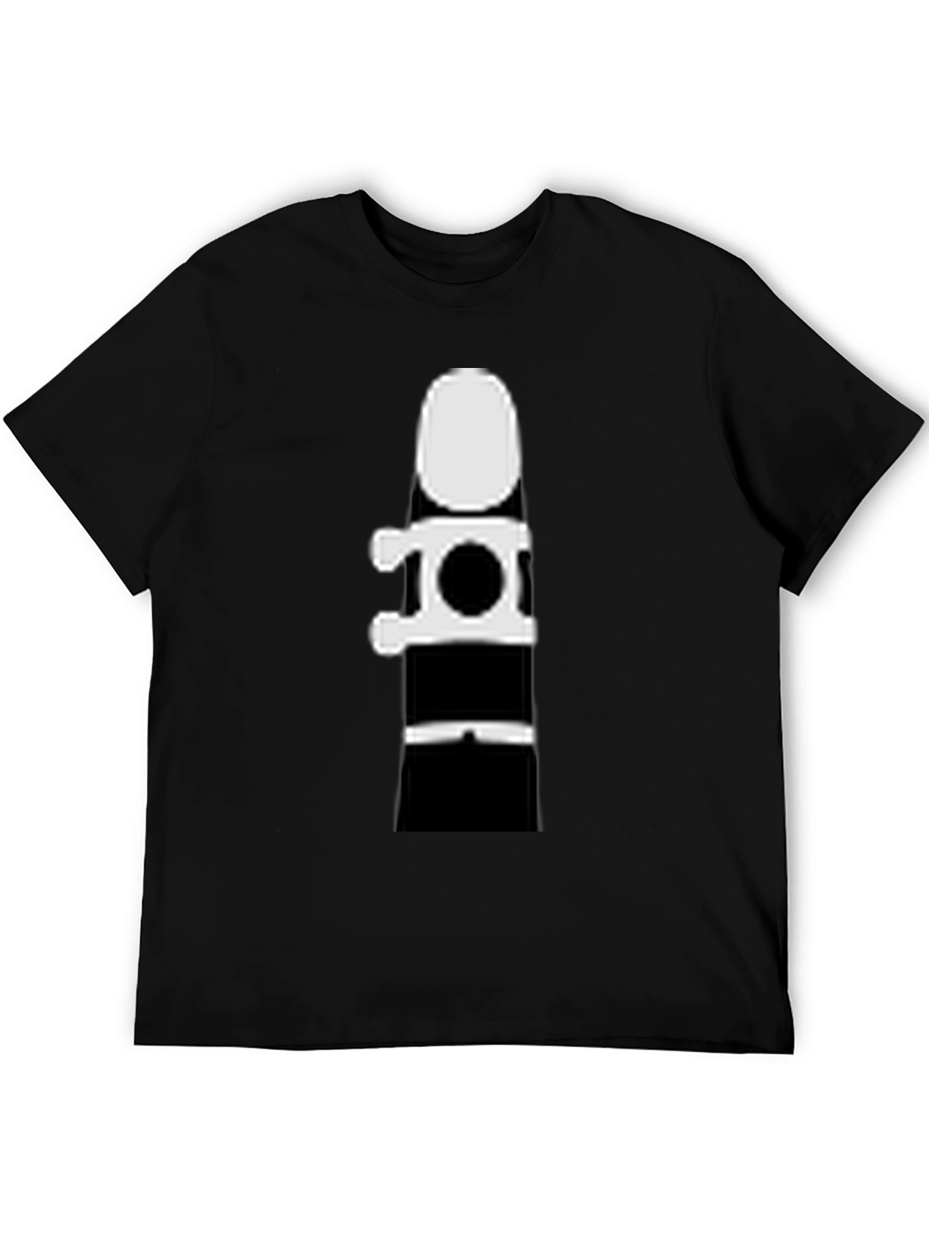 Black Clarinet Silhouette Graphic Tee - Black Cotton T-Shirt view 5