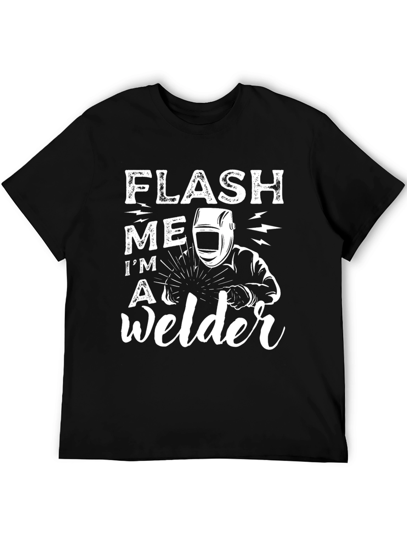 Black Flash Me I'm A Welder Black T-Shirt view 5