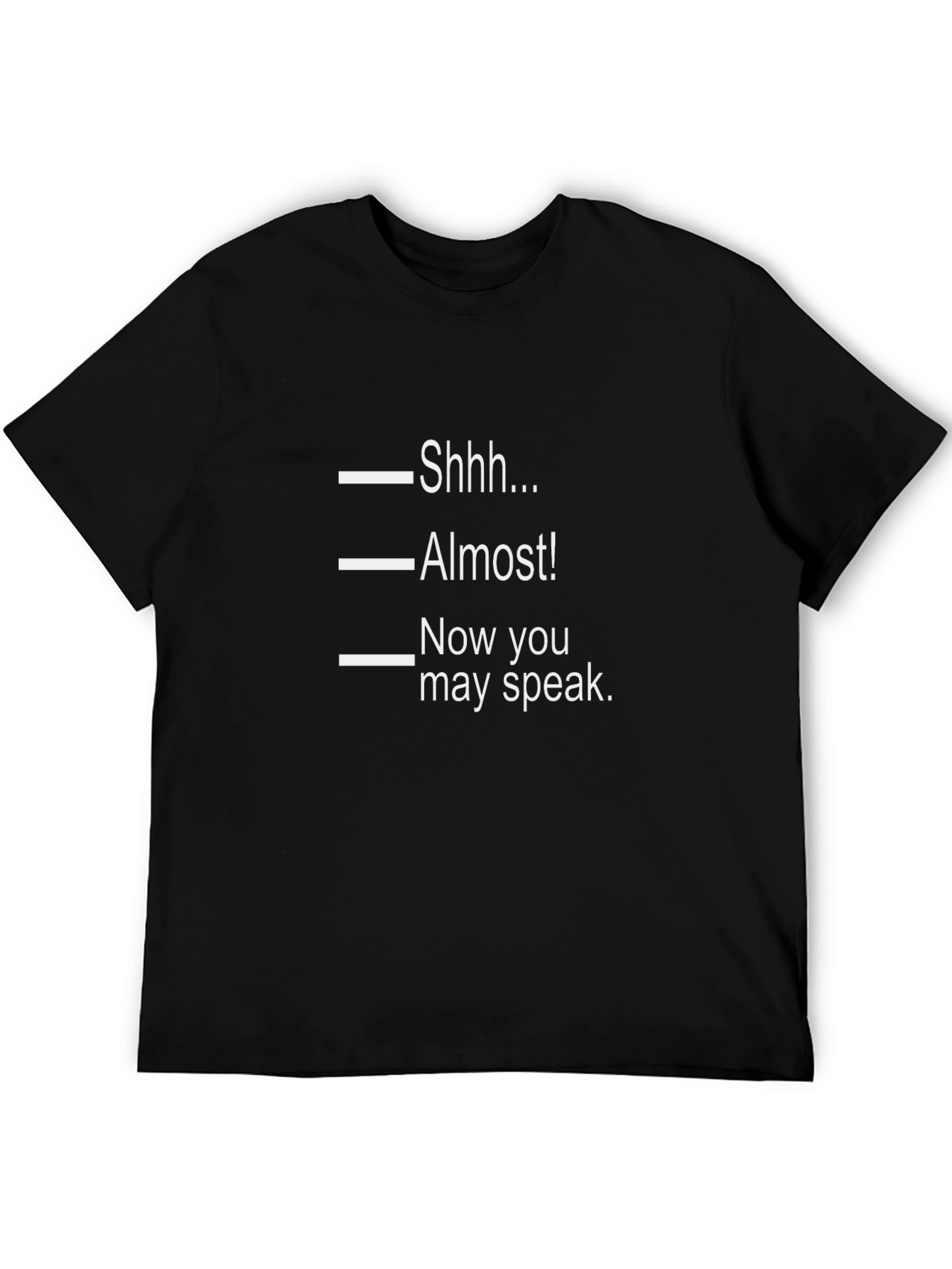 Black Funny Shhh... Almost! Graphic Tee - Black Cotton T-Shirt view 5