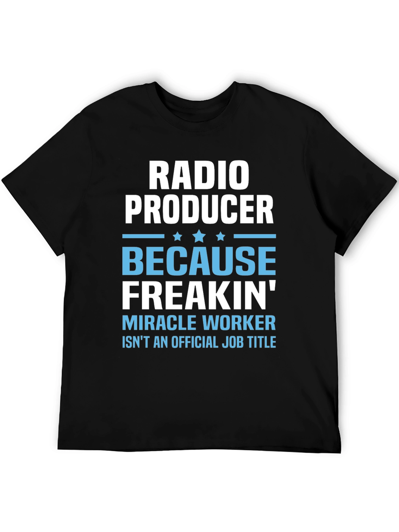 Black Radio Producer Funny Job Title T-Shirt view 5