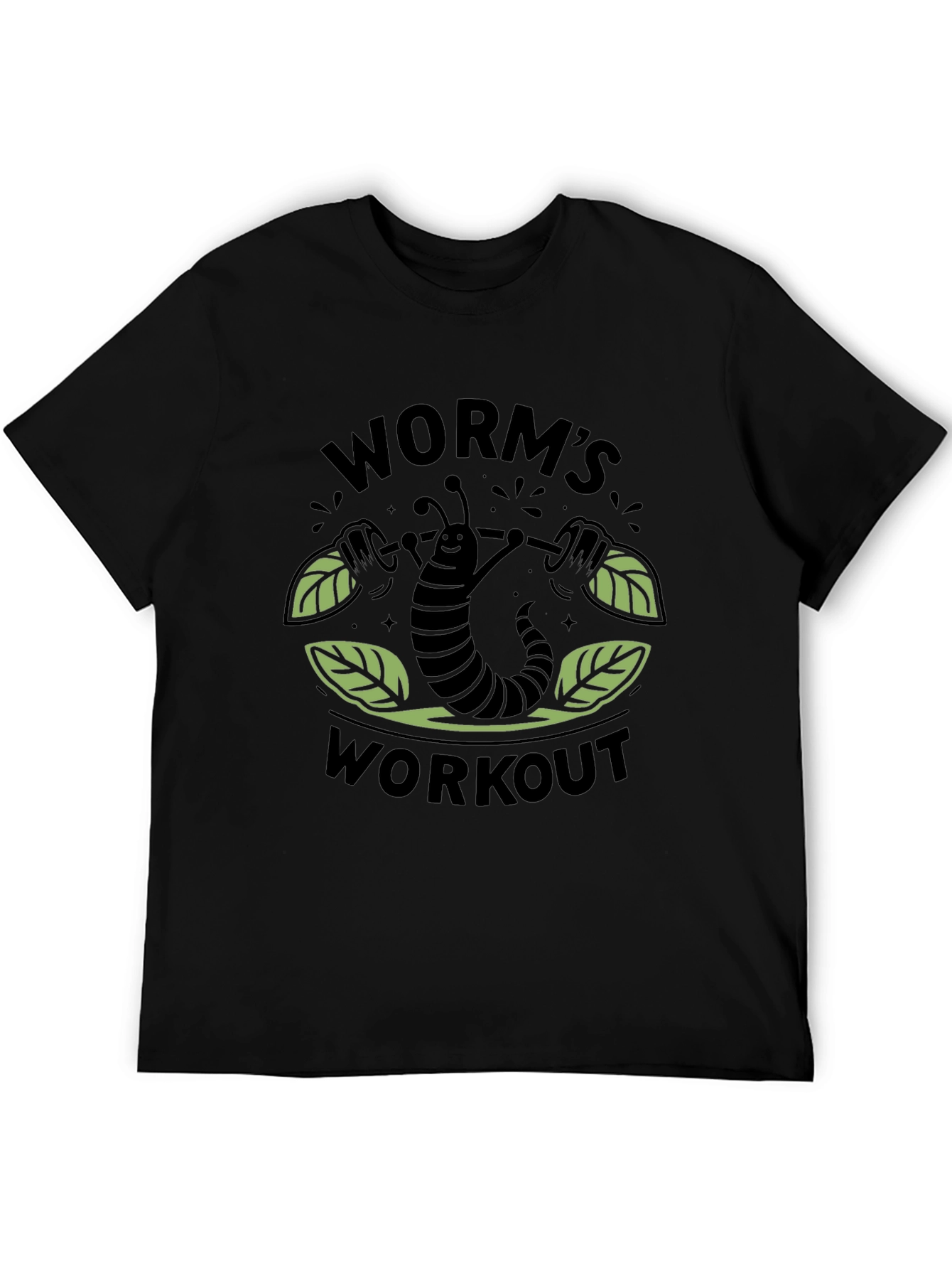 Black Worm's Workout T-Shirt - Black Cotton Tee view 5