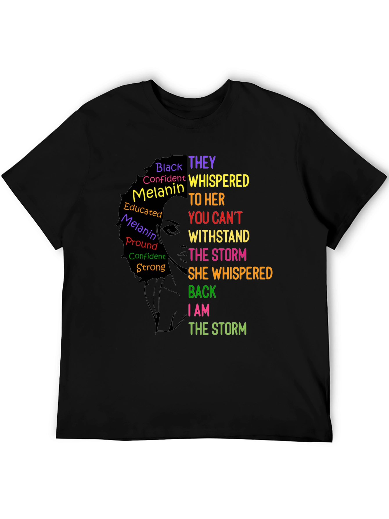 Black Empowered Woman T-Shirt: I Am The Storm Tee view 5
