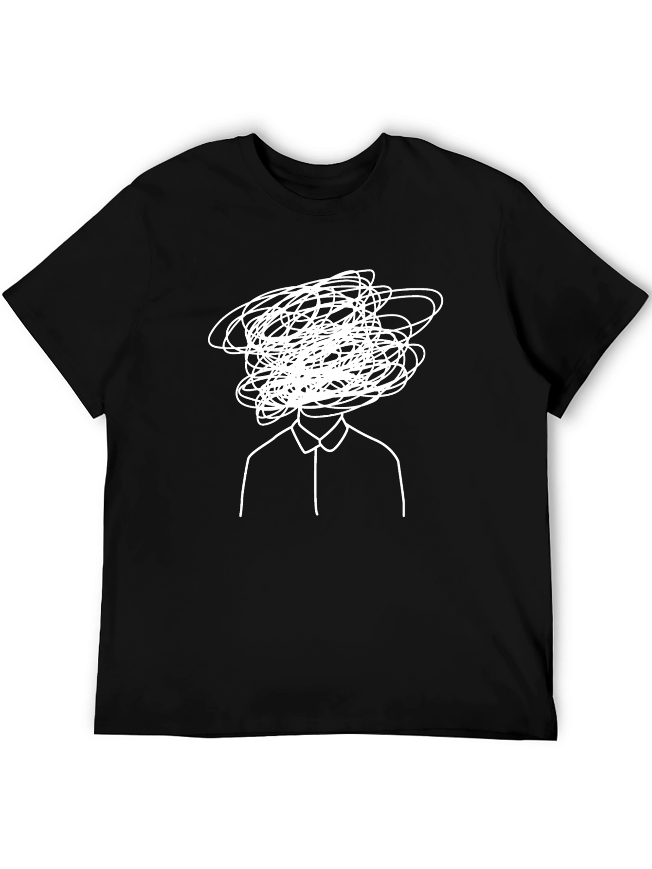 Black Abstract Mind Graphic Tee - Black T-Shirt view 5