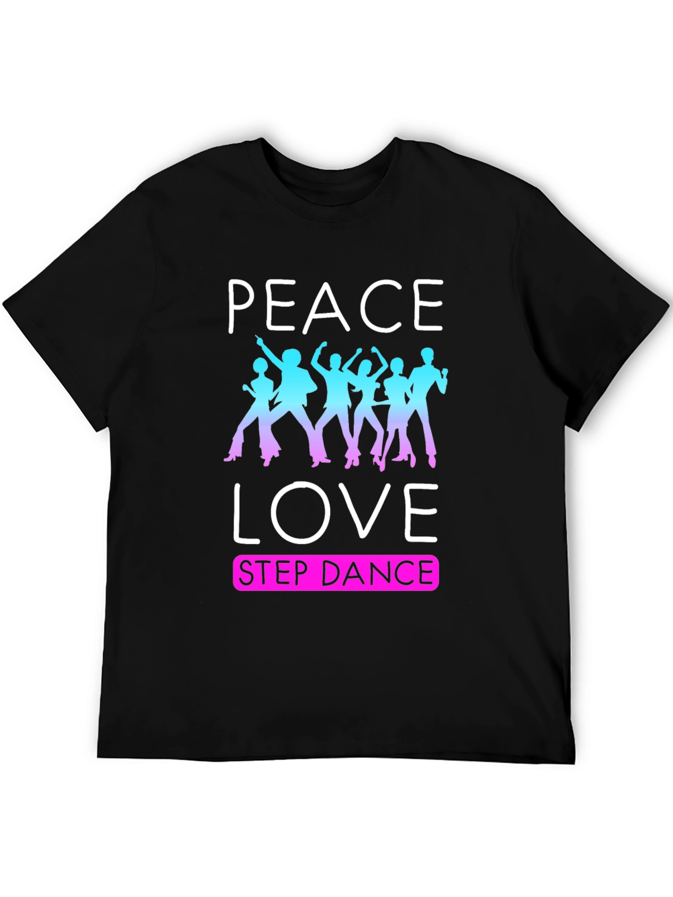 Black Peace Love Step Dance T-Shirt view 5