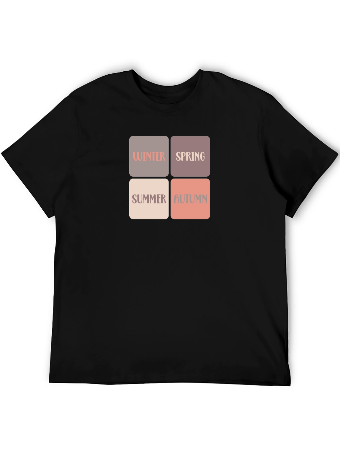 Black Seasons T-Shirt: Winter, Spring, Summer, Autumn view 5
