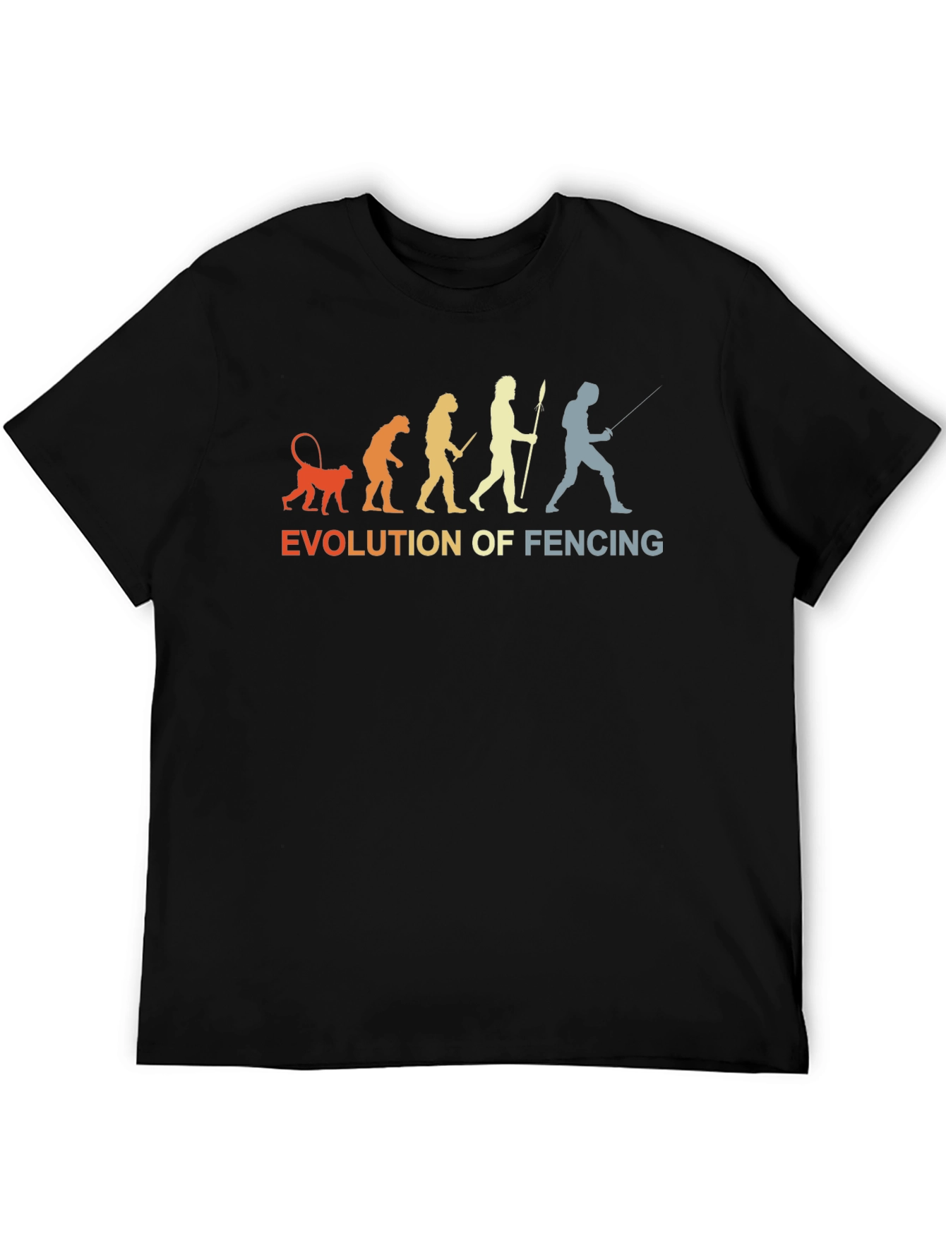 Black Evolution of Fencing Graphic Tee - Black view 5