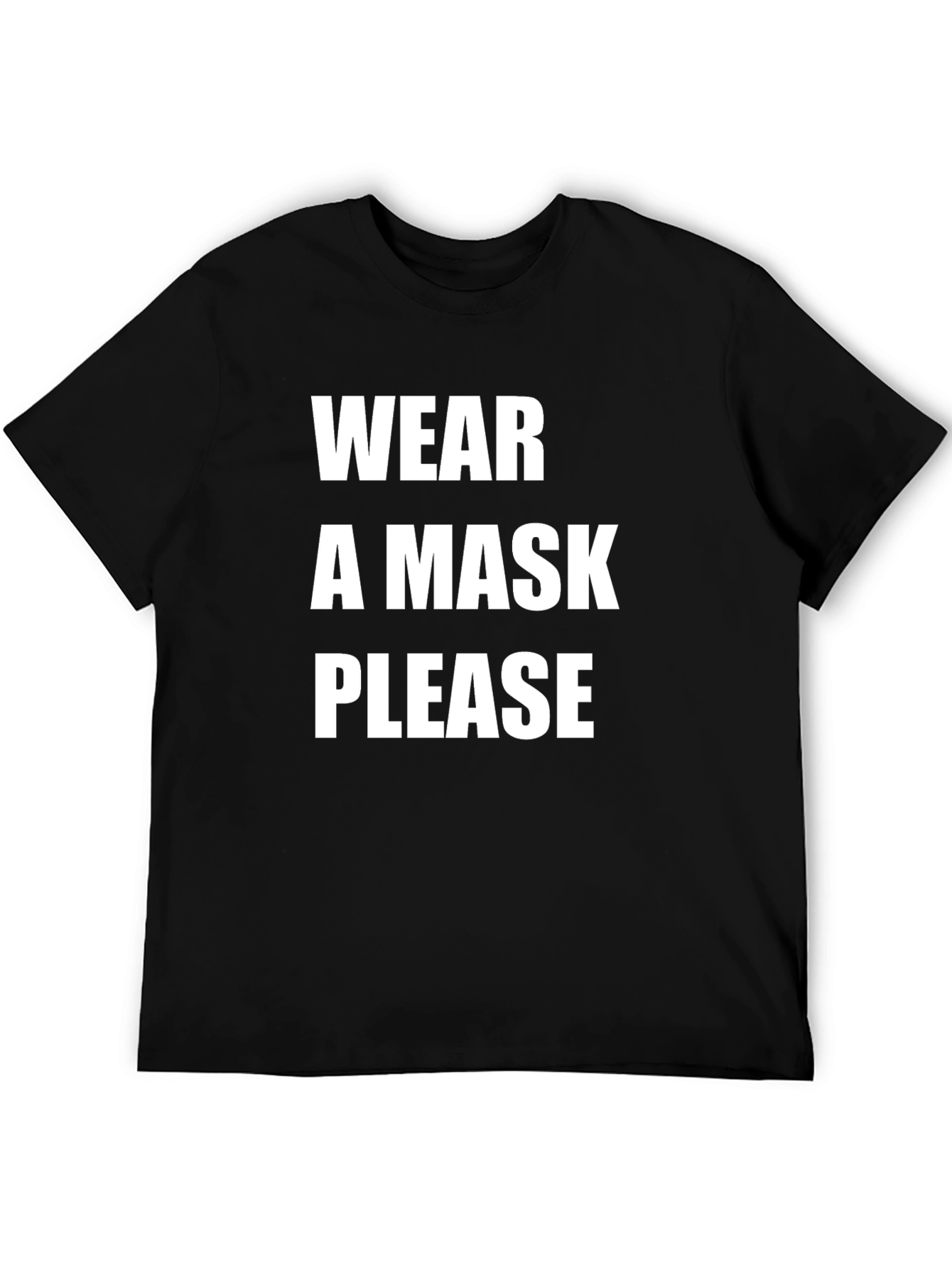 Black Wear a Mask Please T-Shirt - Black Cotton Casual Tee view 5