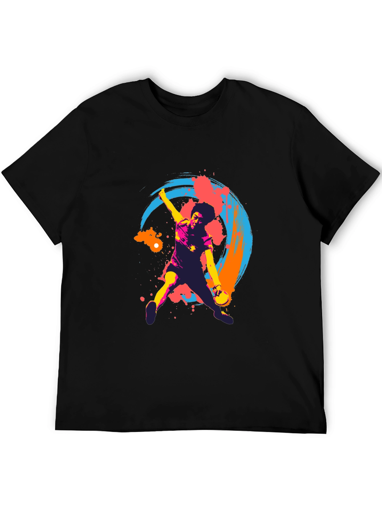 Abstract Sport Graphic Black T-Shirt - 5
