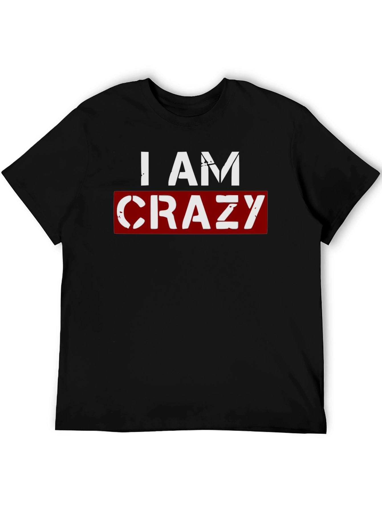 Black I AM CRAZY Graphic T-Shirt - Black view 5