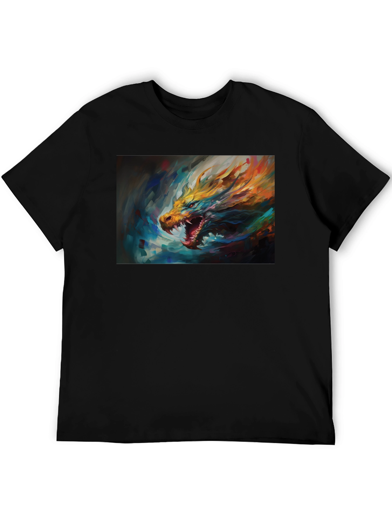 Black Dragon Graphic Tee - Men's Black Short Sleeve T-Shirt view 5