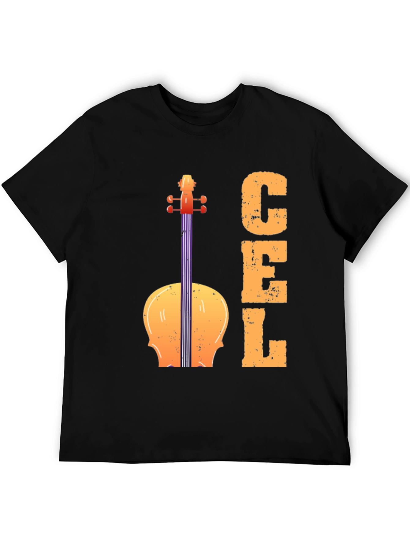 Black Cello Graphic Tee - Musical Instrument T-Shirt view 5