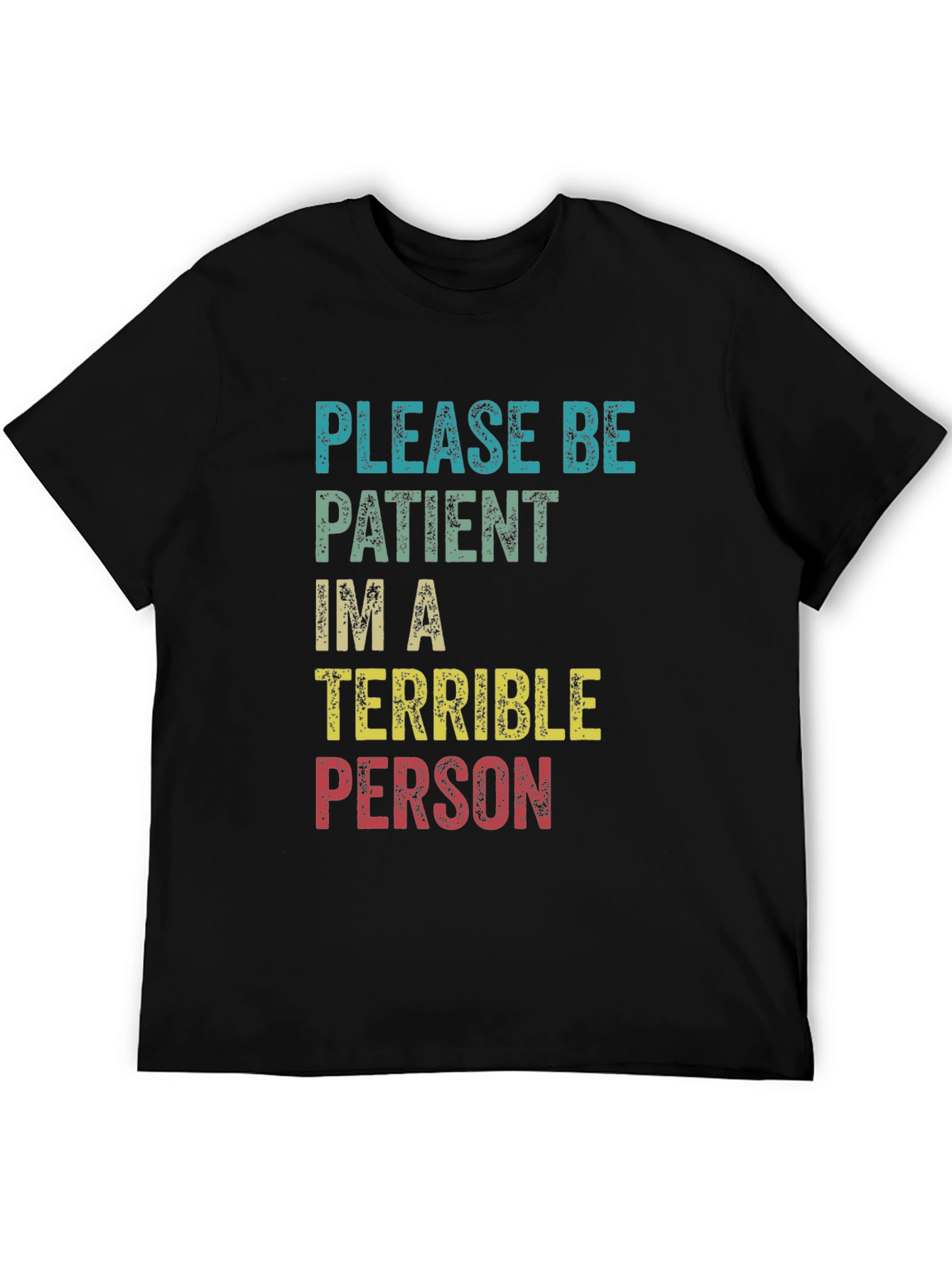 Black Please Be Patient Funny Graphic Tee view 5