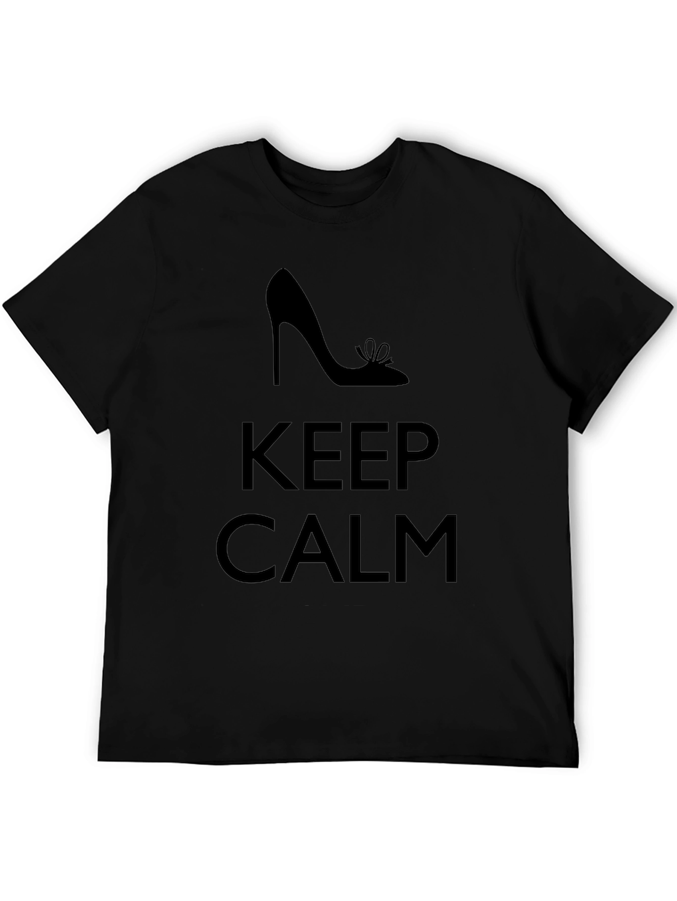 Black Keep Calm High Heel Graphic T-Shirt view 5