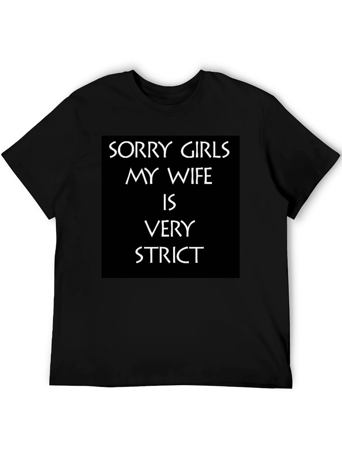 Black Humorous "Strict Wife" Graphic Tee view 5