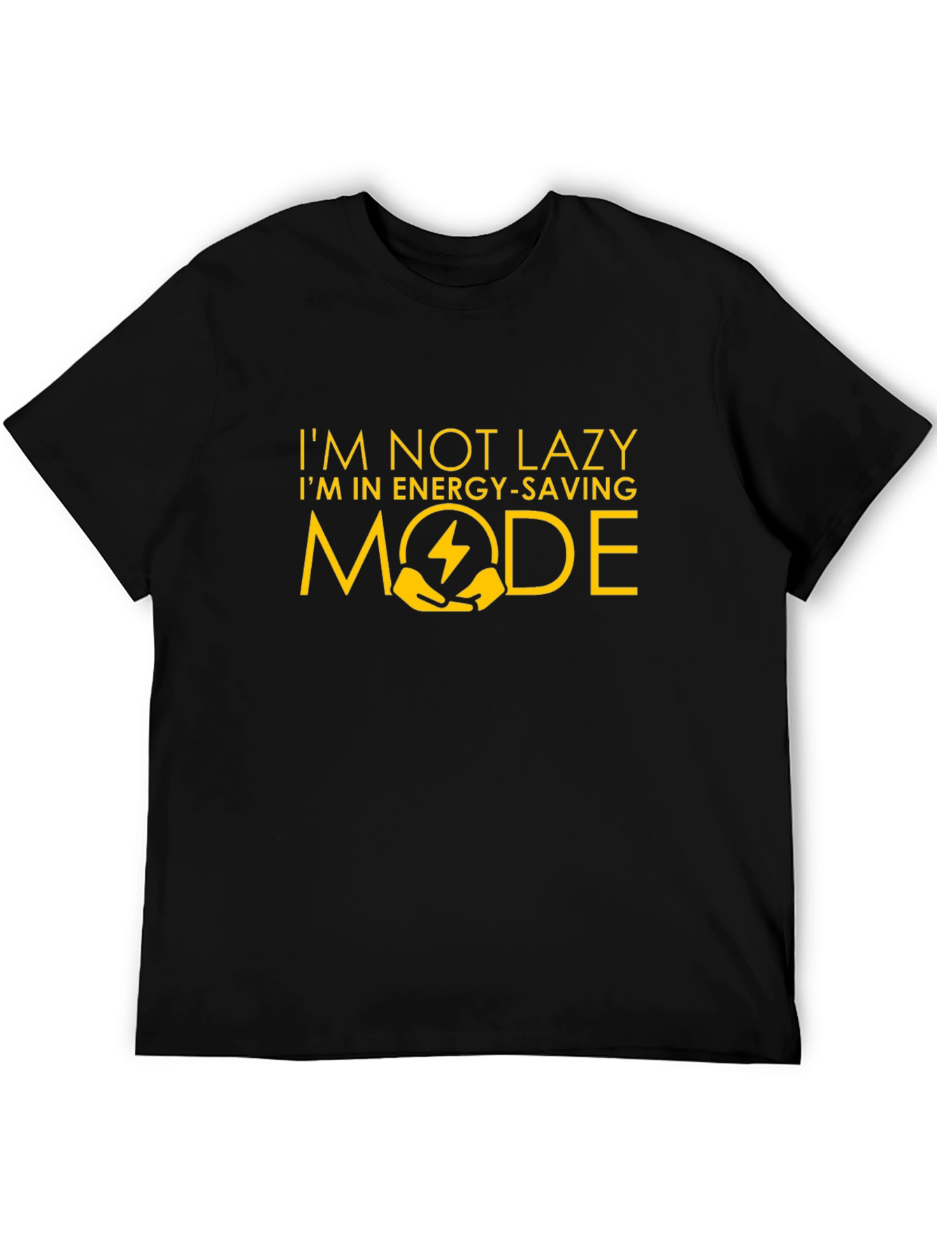 Black Energy Saving Mode Graphic T-Shirt view 5