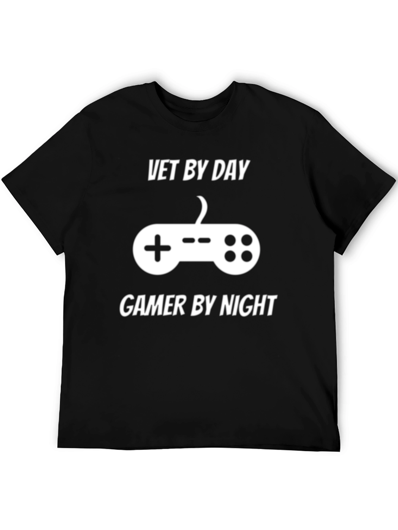Black Vet by Day Gamer by Night T-Shirt view 5