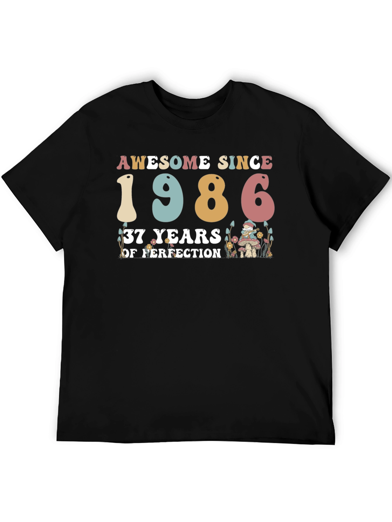 Black Awesome Since 1986 - 37th Birthday T-Shirt view 5